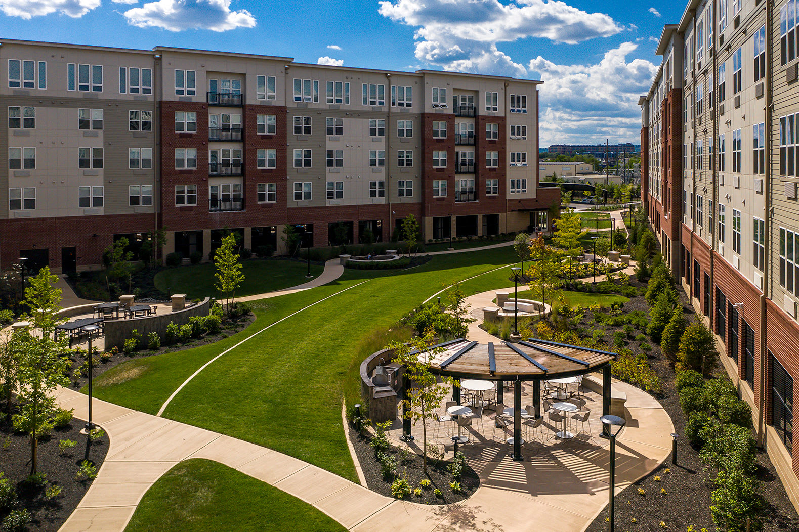 Overhead view of the apartments at SilverLake in Belleville, New Jersey