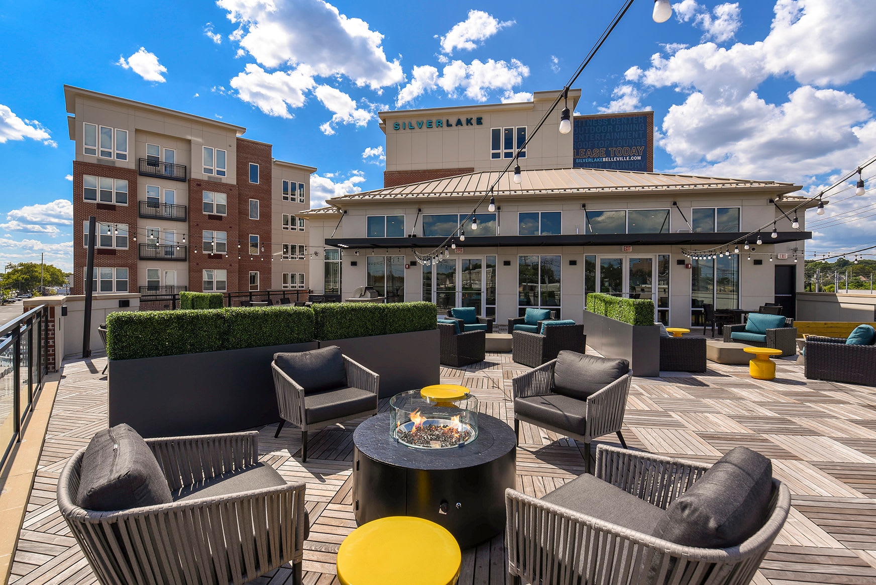 Rooftop patio at SilverLake in Belleville, New Jersey