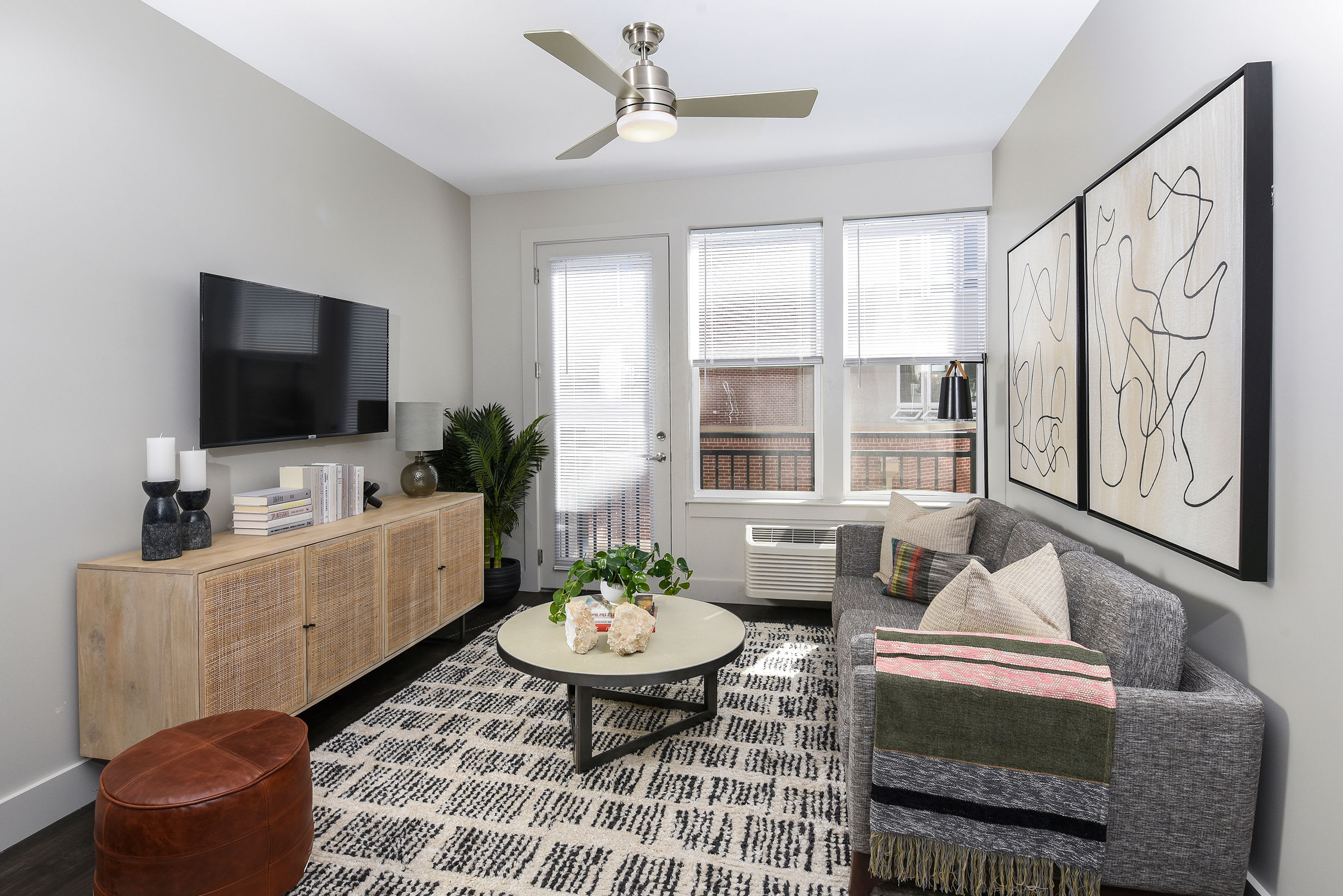 Model living room at SilverLake in Belleville, New Jersey