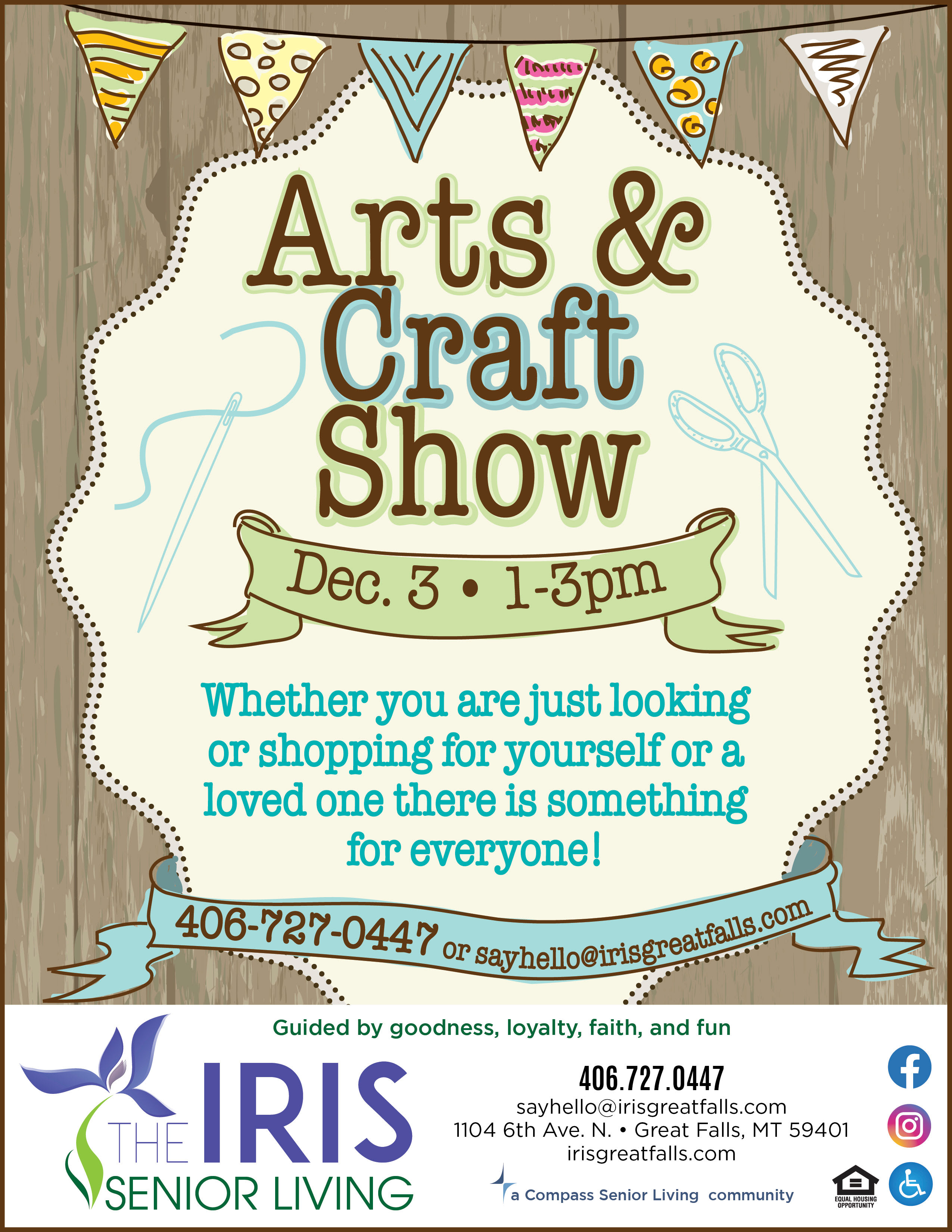 Arts & Craft Show Flyer at The Iris Senior Living