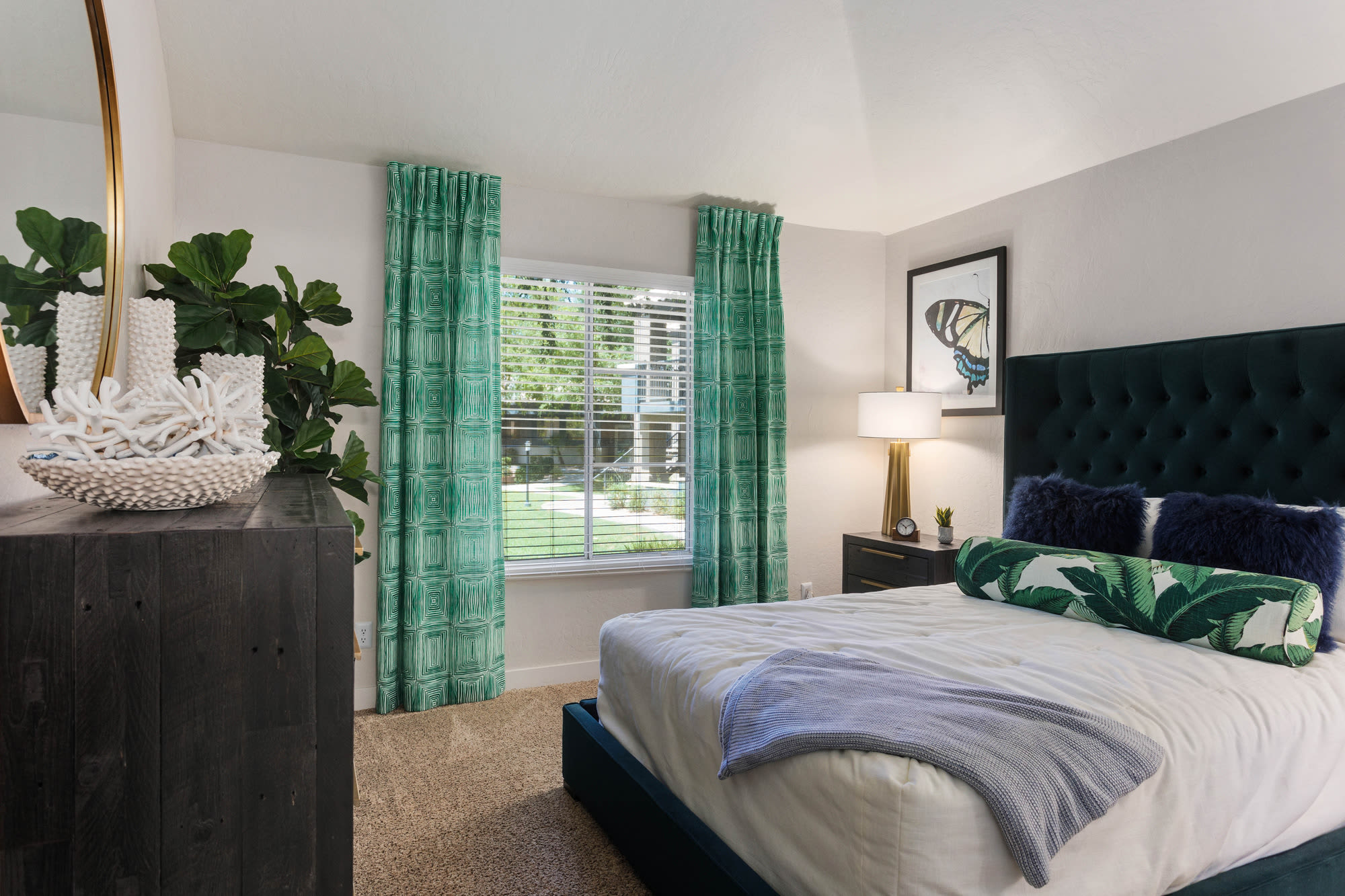 Large windows in a bedroom at Crestone at Shadow Mountain in Phoenix, Arizona