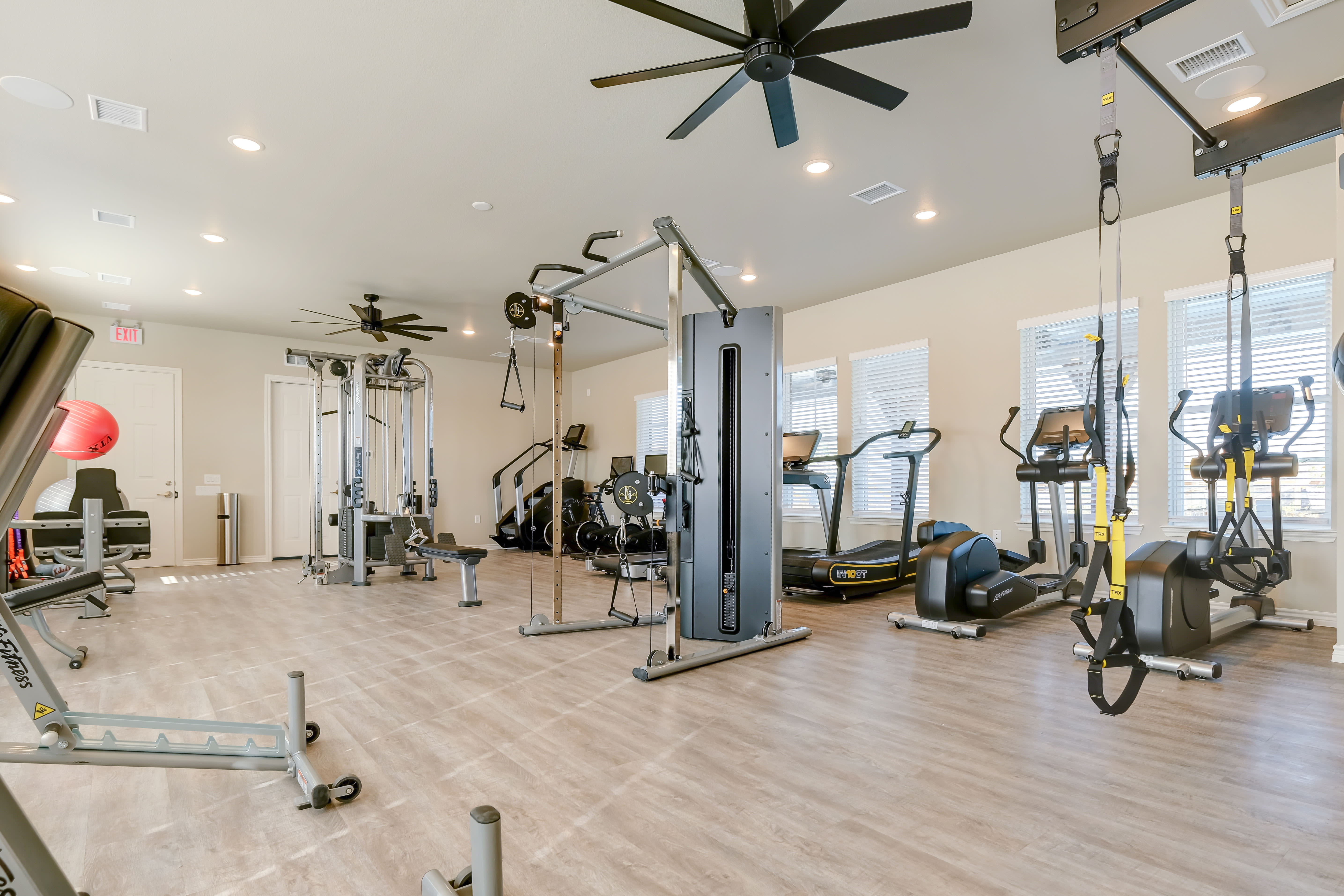 Resident gym at BB Living Light Farms in Celina, TX