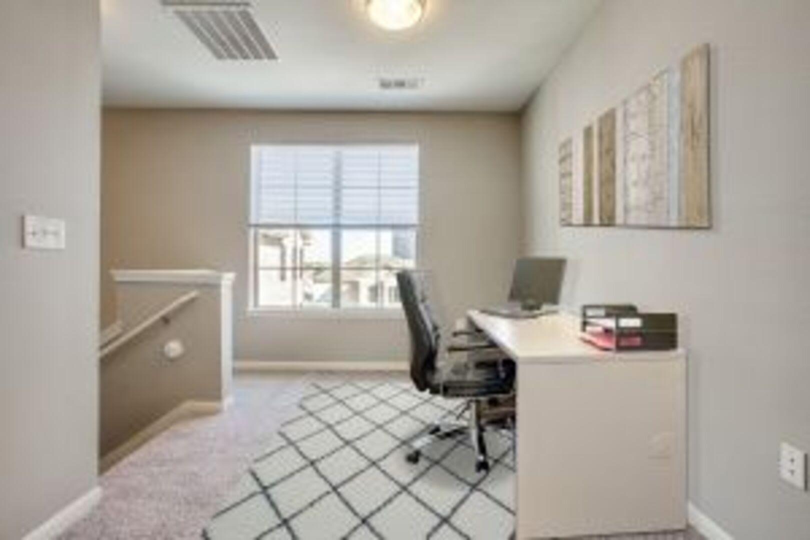 Model home's office area at Parkside Towns in Richardson, Texas