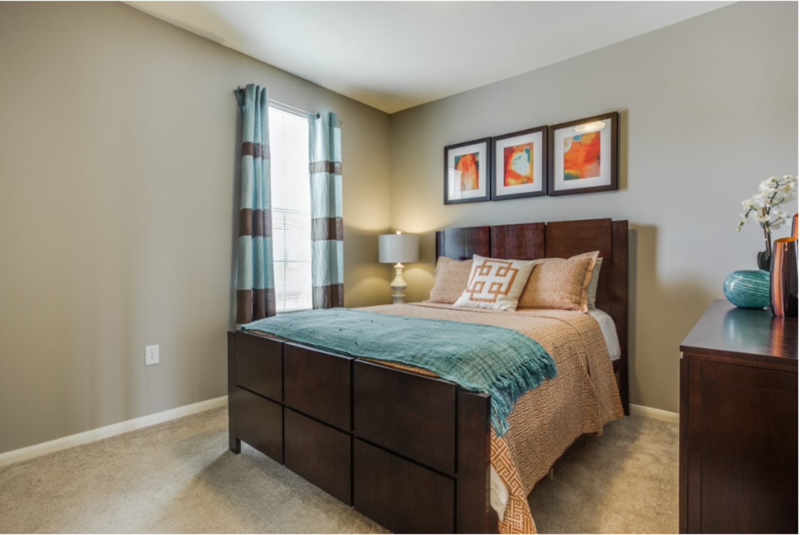 Model home's Bedroom at Parkside Towns in Richardson, Texas