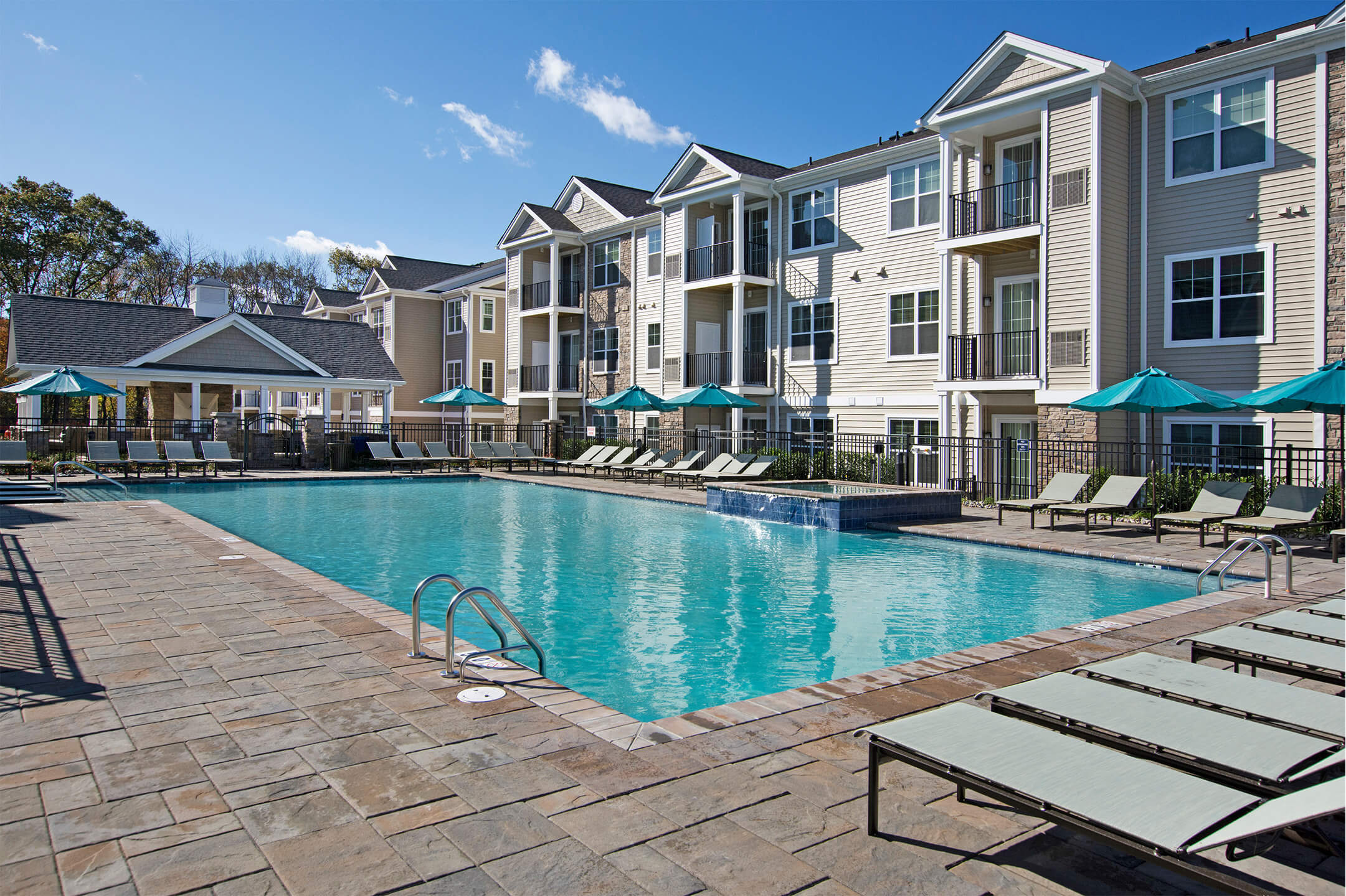 On-site swimming pool at Parc at Roxbury in Roxbury Township, New Jersey