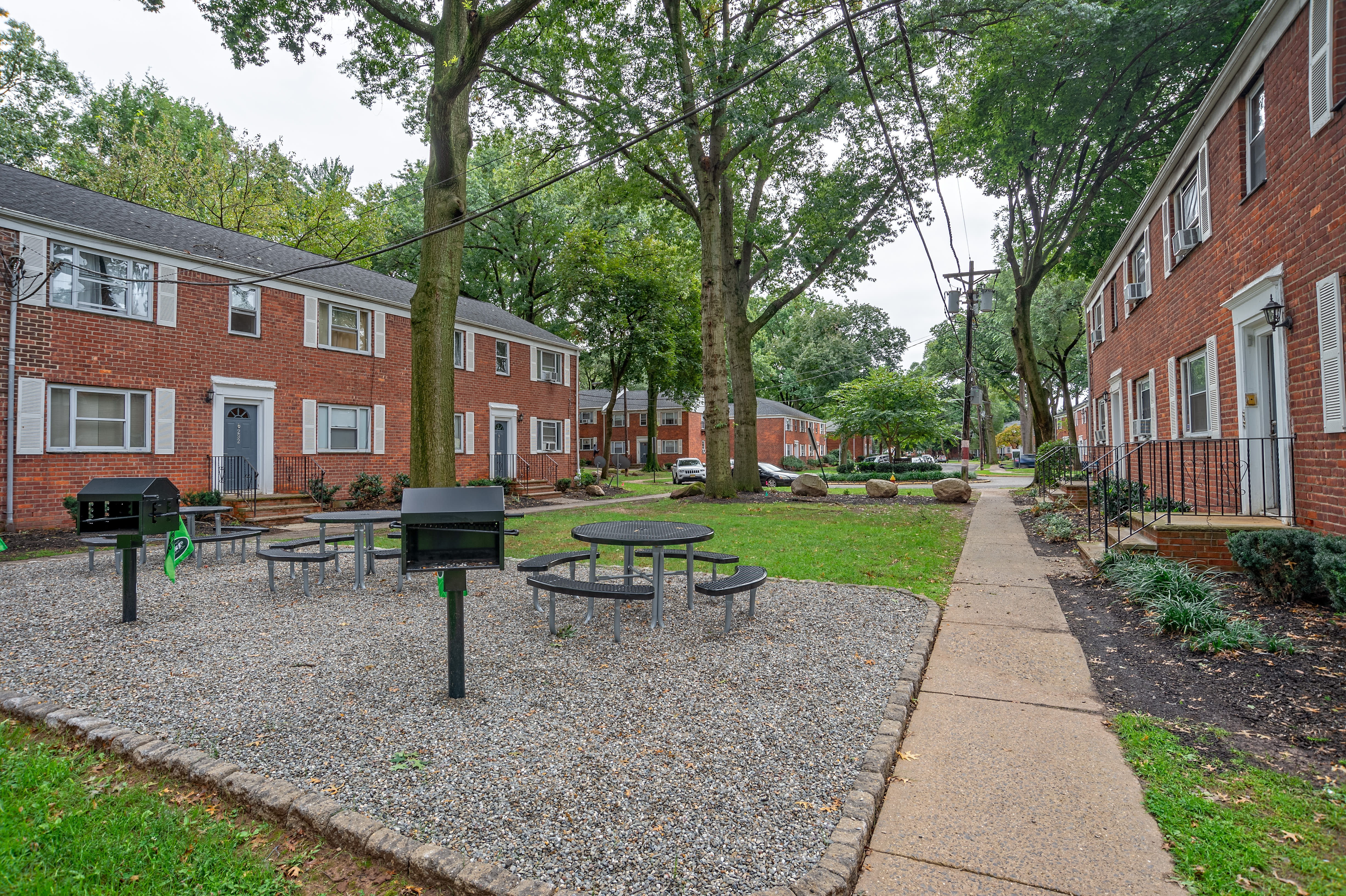 Exterior view of the apartments at The Woodlands in Belleville, New Jersey