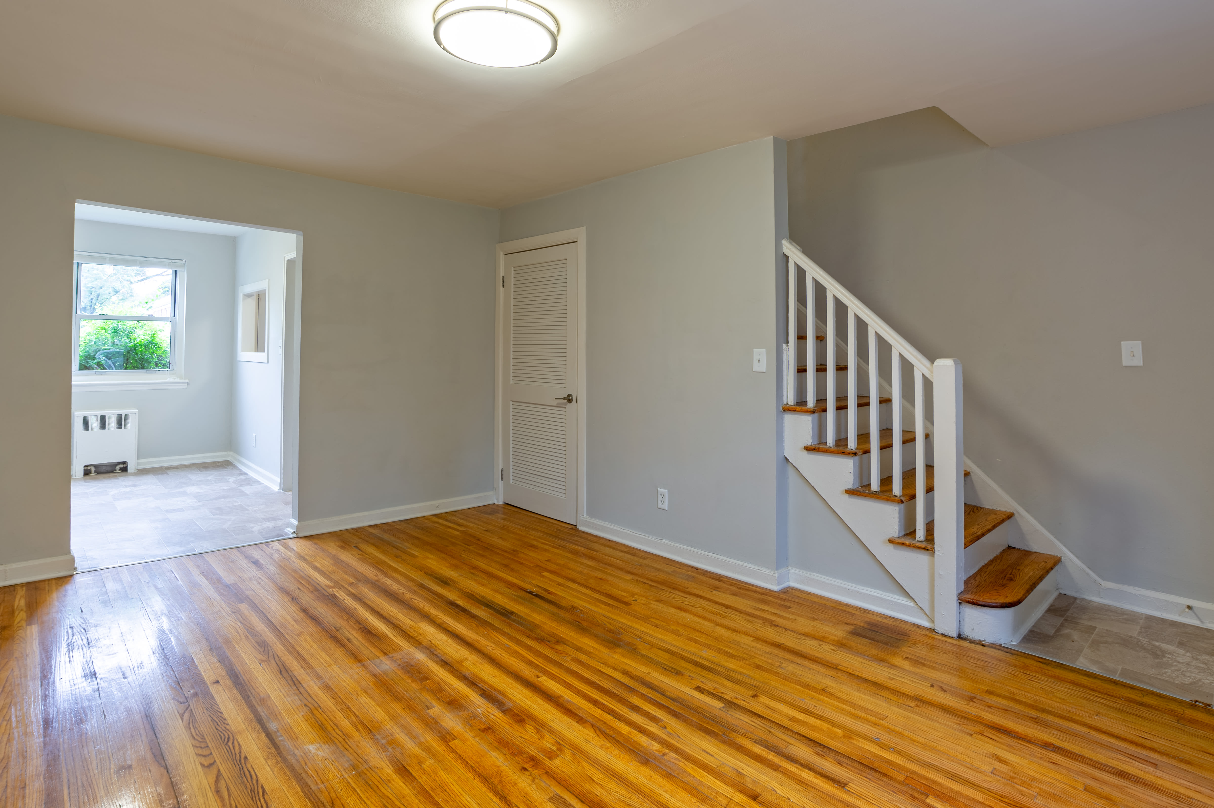 Wood floor interiors at The Woodlands in Belleville, New Jersey