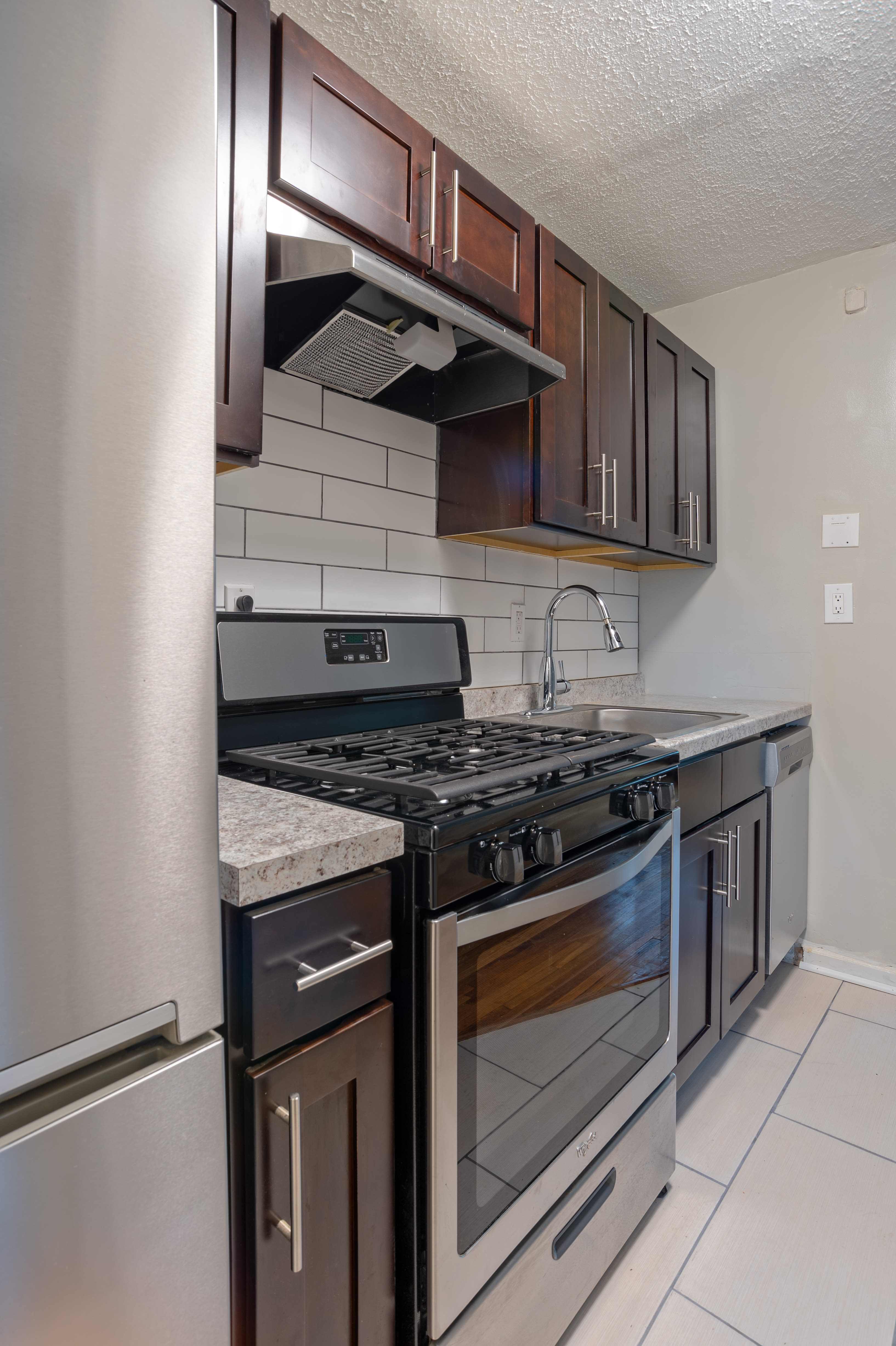 Upgraded kitchen at The Woodlands in Belleville, New Jersey
