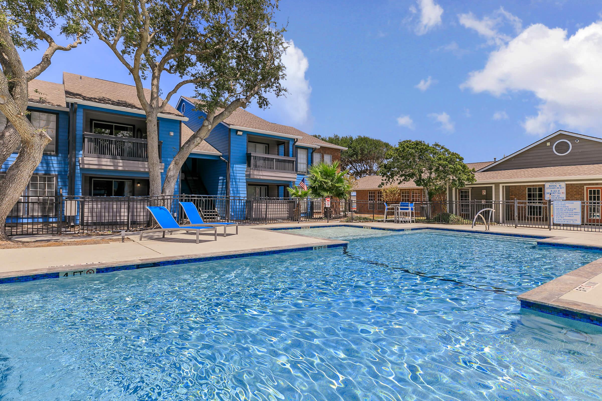 Swimming pool at Harbour Landing Apartments in Corpus Christi, Texas