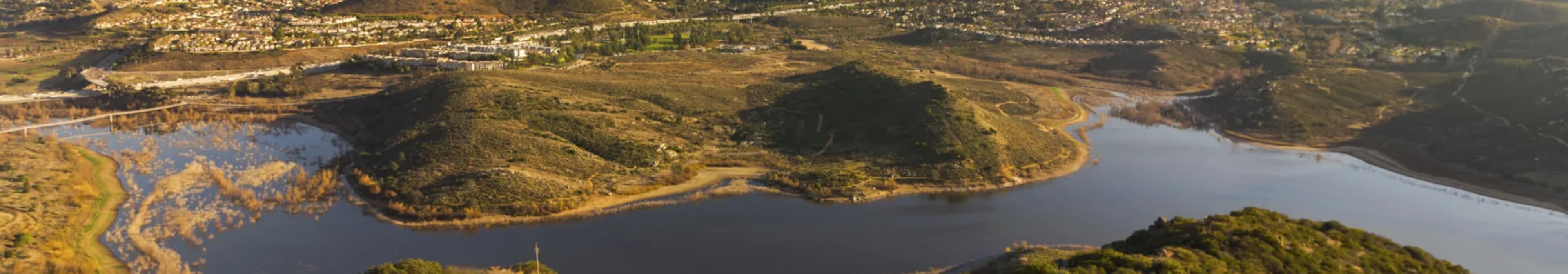 A view of Lake Hodges near North County Self Storage in Escondido, California