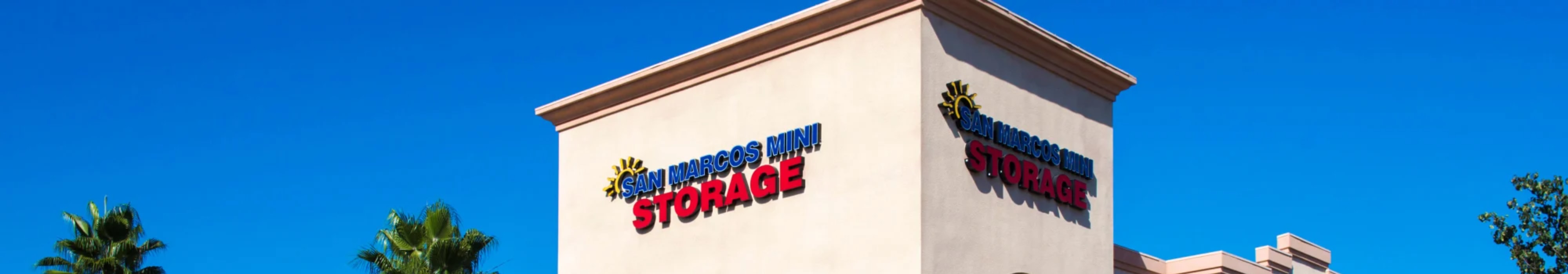 Branding on the exterior of San Marcos Mini Storage in San Marcos, California