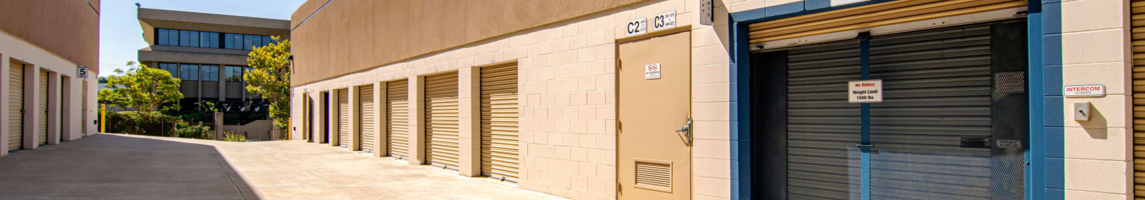 Outdoor units at Sorrento Valley Self Storage in San Diego, California
