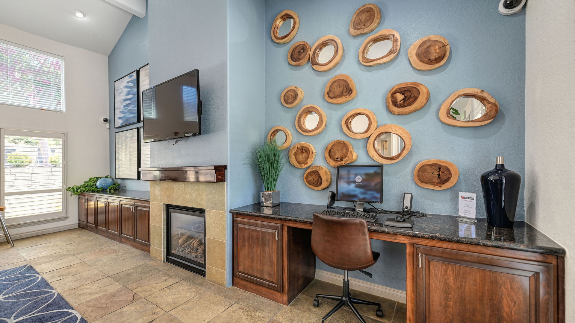 Clubhouse decor at Lake Pointe Apartments in Folsom, California
