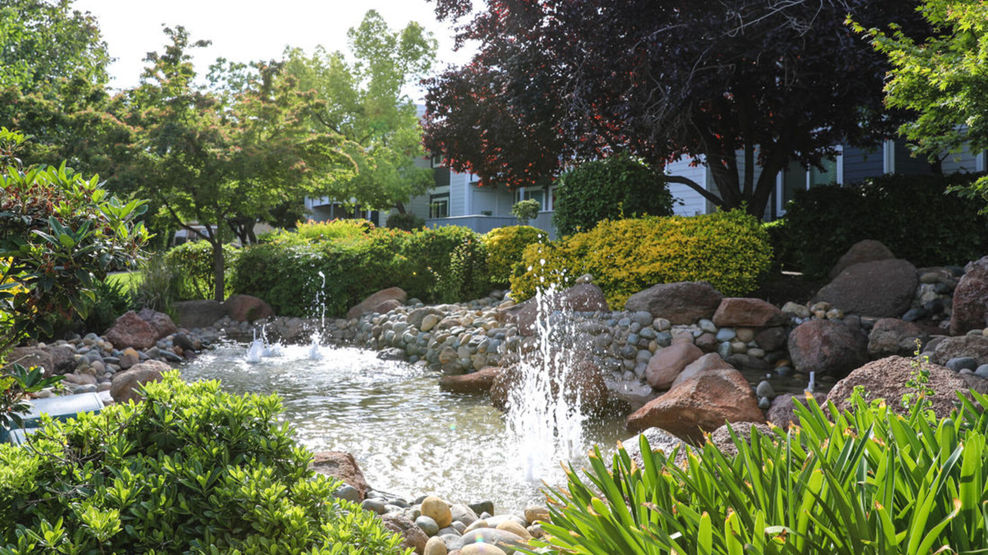 Water feature at Lake Pointe Apartments in Folsom, California