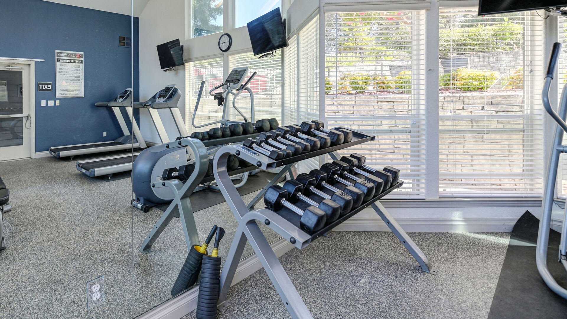Free weights at Lake Pointe Apartments in Folsom, California