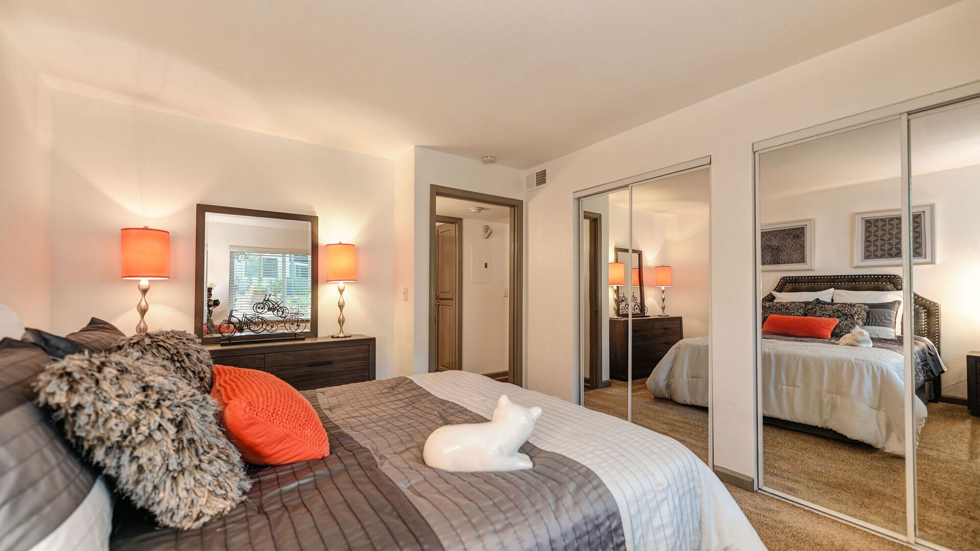 Master bedroom at Lake Pointe Apartments in Folsom, California