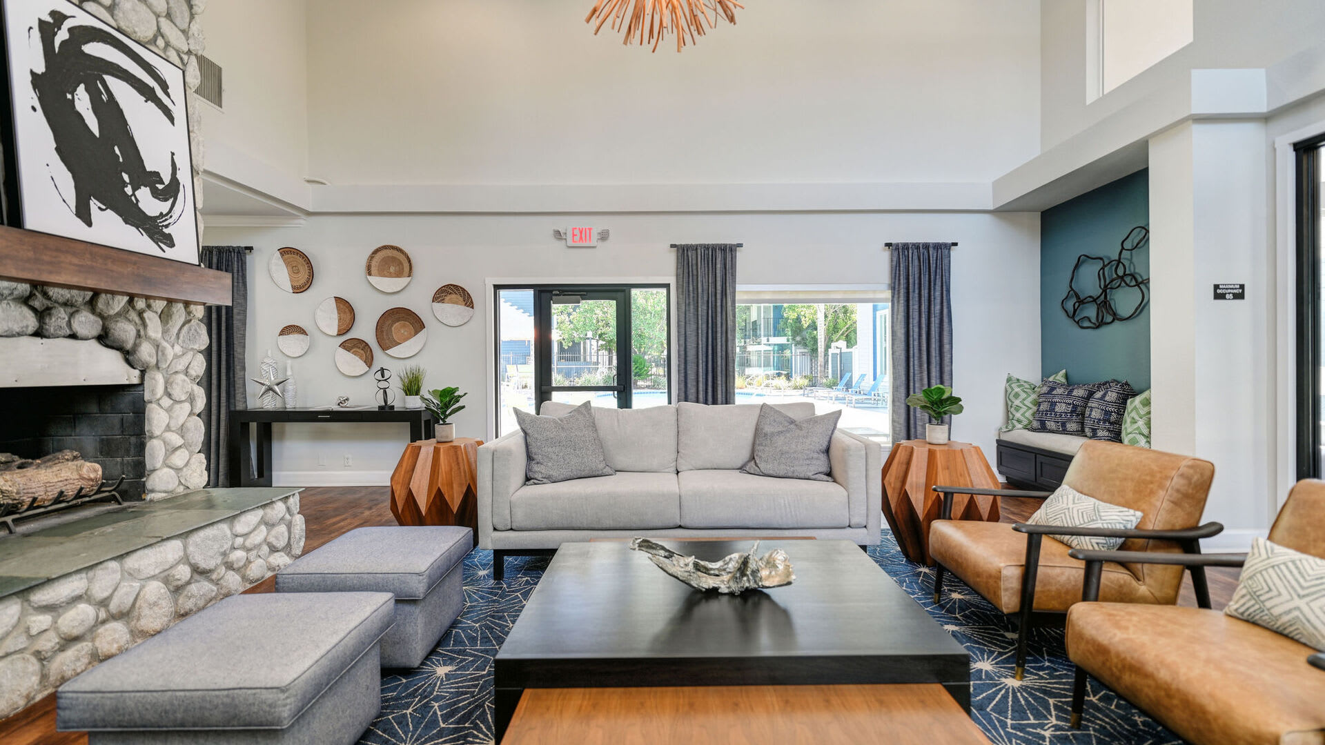 Lounges in the clubhouse at Salishan Apartments in Citrus Heights, California
