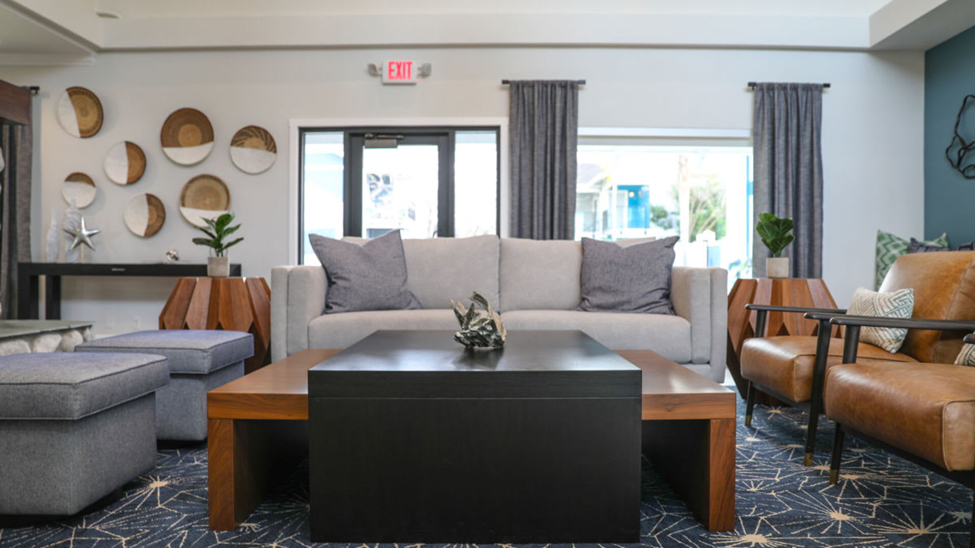 Well-furnished modern clubhouse at Salishan Apartments in Citrus Heights, California