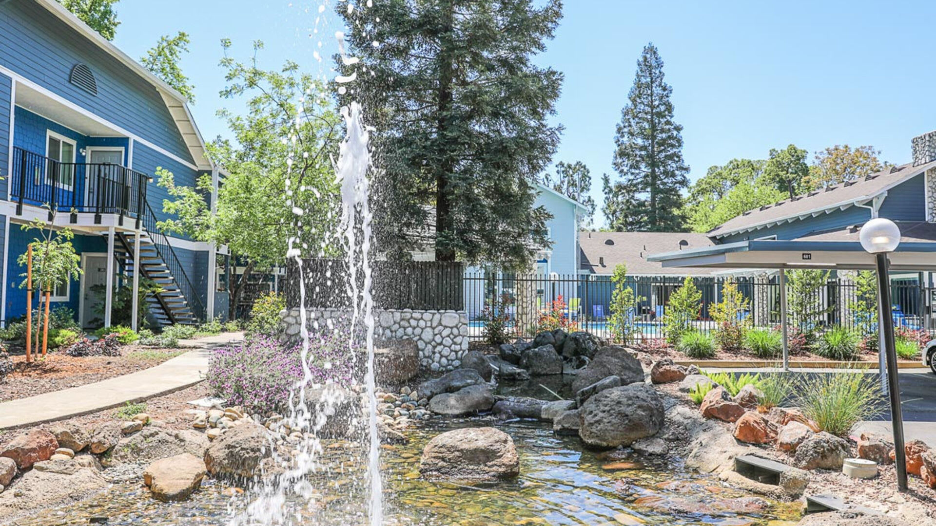 Water feature at Salishan Apartments in Citrus Heights, California
