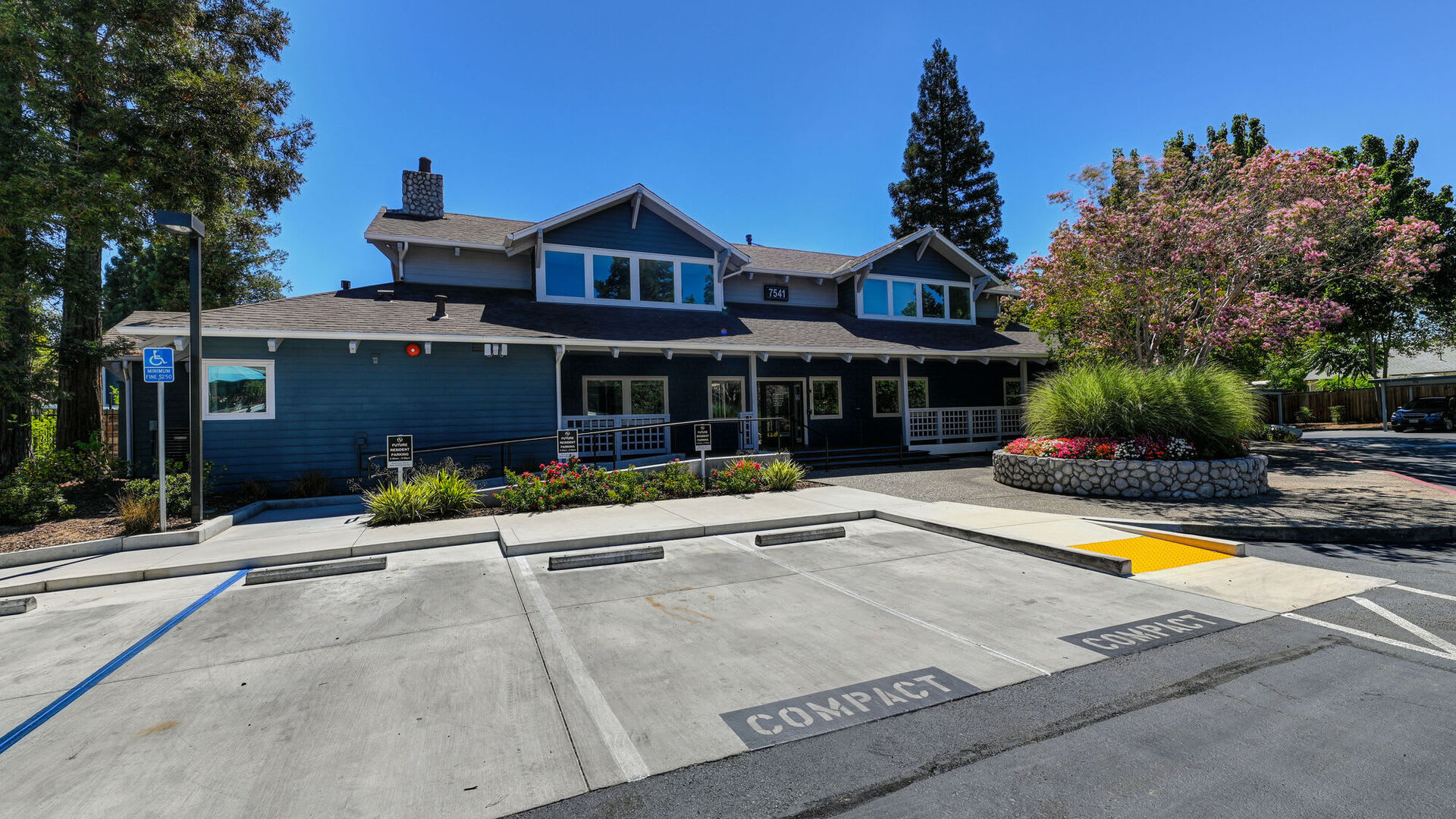Exterior view of the clubhouse at Salishan Apartments in Citrus Heights, California