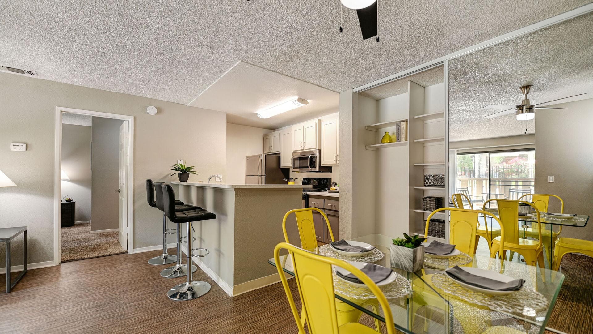 Modern furnishings in a model home at The Falls at Arden in Sacramento, California