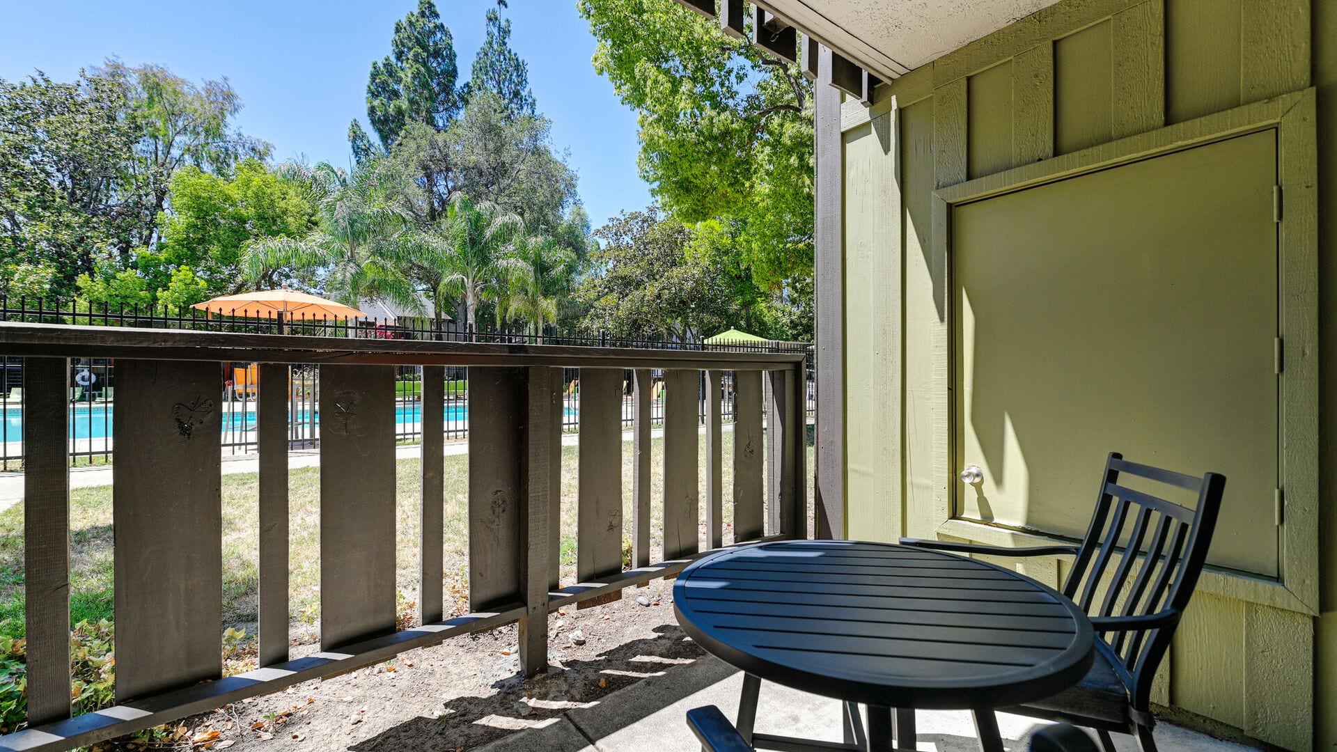 Furnished patio at The Falls at Arden in Sacramento, California