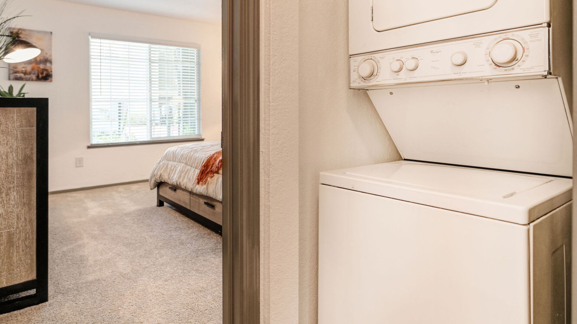 In home washer and dryer at Harbor Oaks Apartments in Sacramento, California