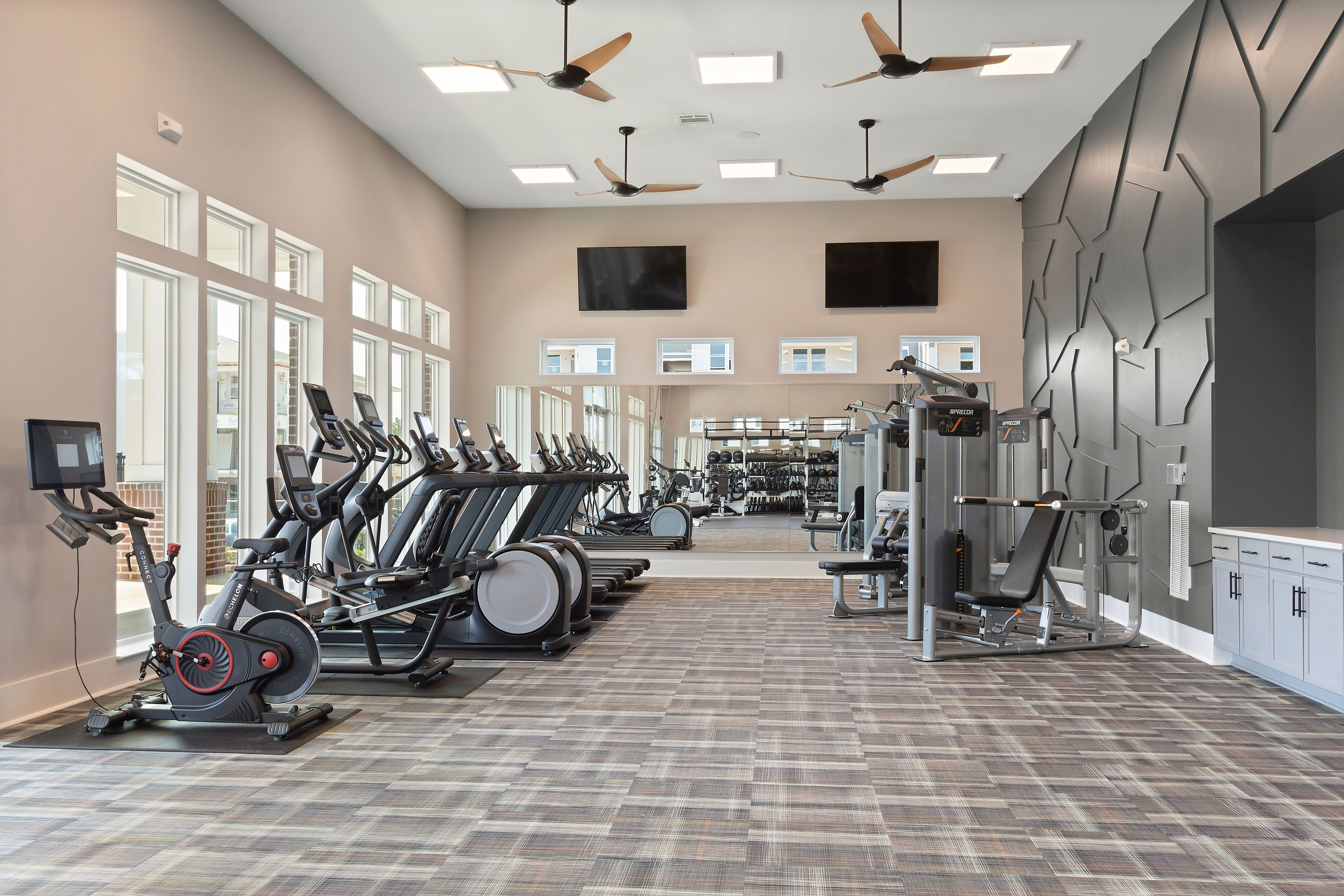 Stand alone health club with cardio equipment at Archer at Brookhill in Charlottesville, Virginia