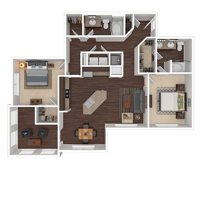 View 1 Bedroom Floor Plans at Boulders at Overland Park Apartments | Apartments in Overland Park, Kansas