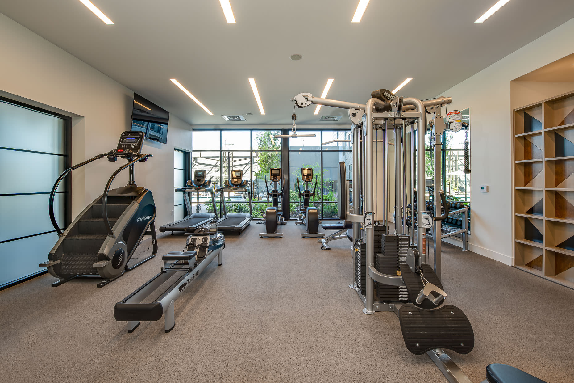 Modern exercise room with everything you need at West 38 in Wheat Ridge, Colorado