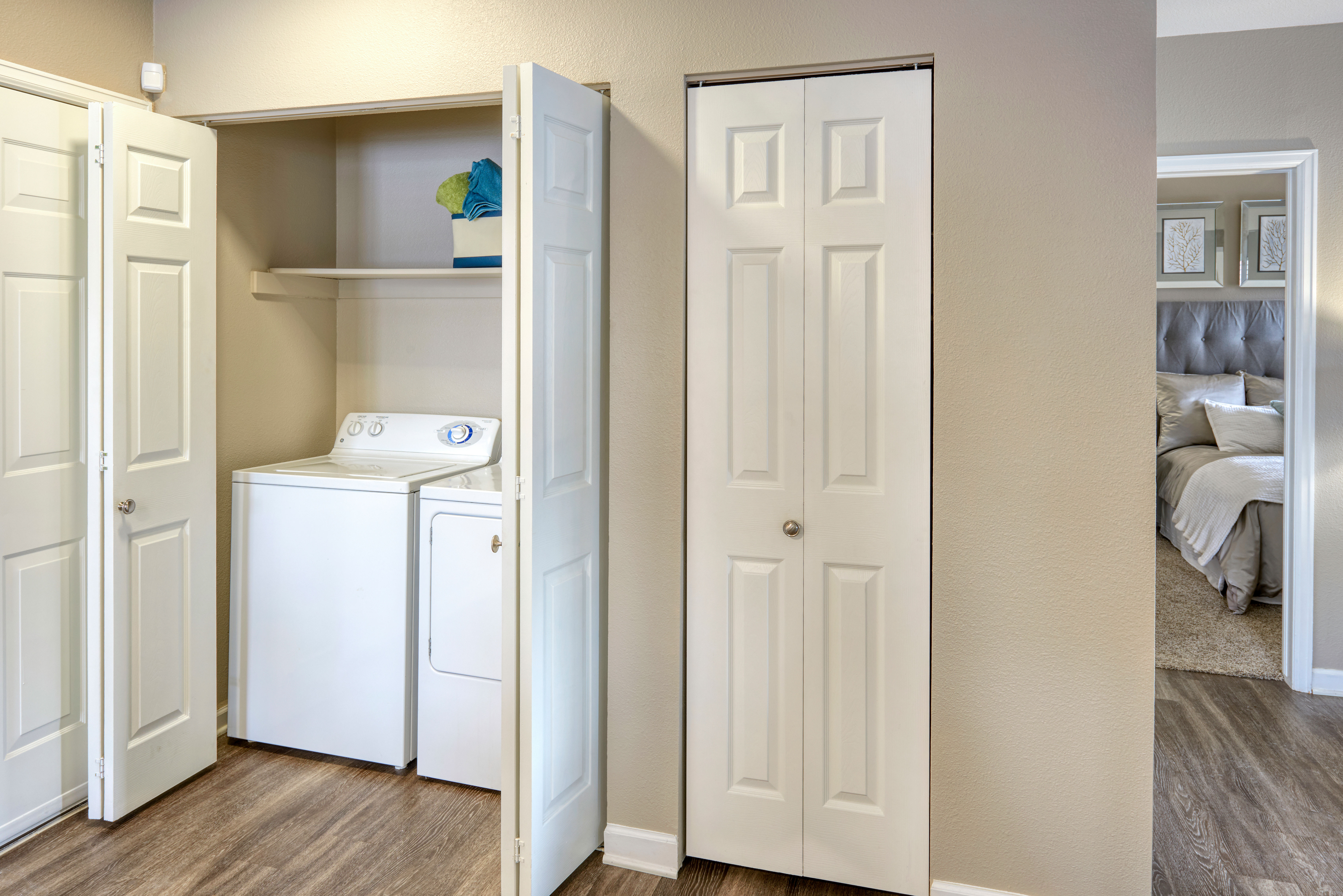 Washer and dryer at Villas at Homestead Apartments in Englewood, Colorado