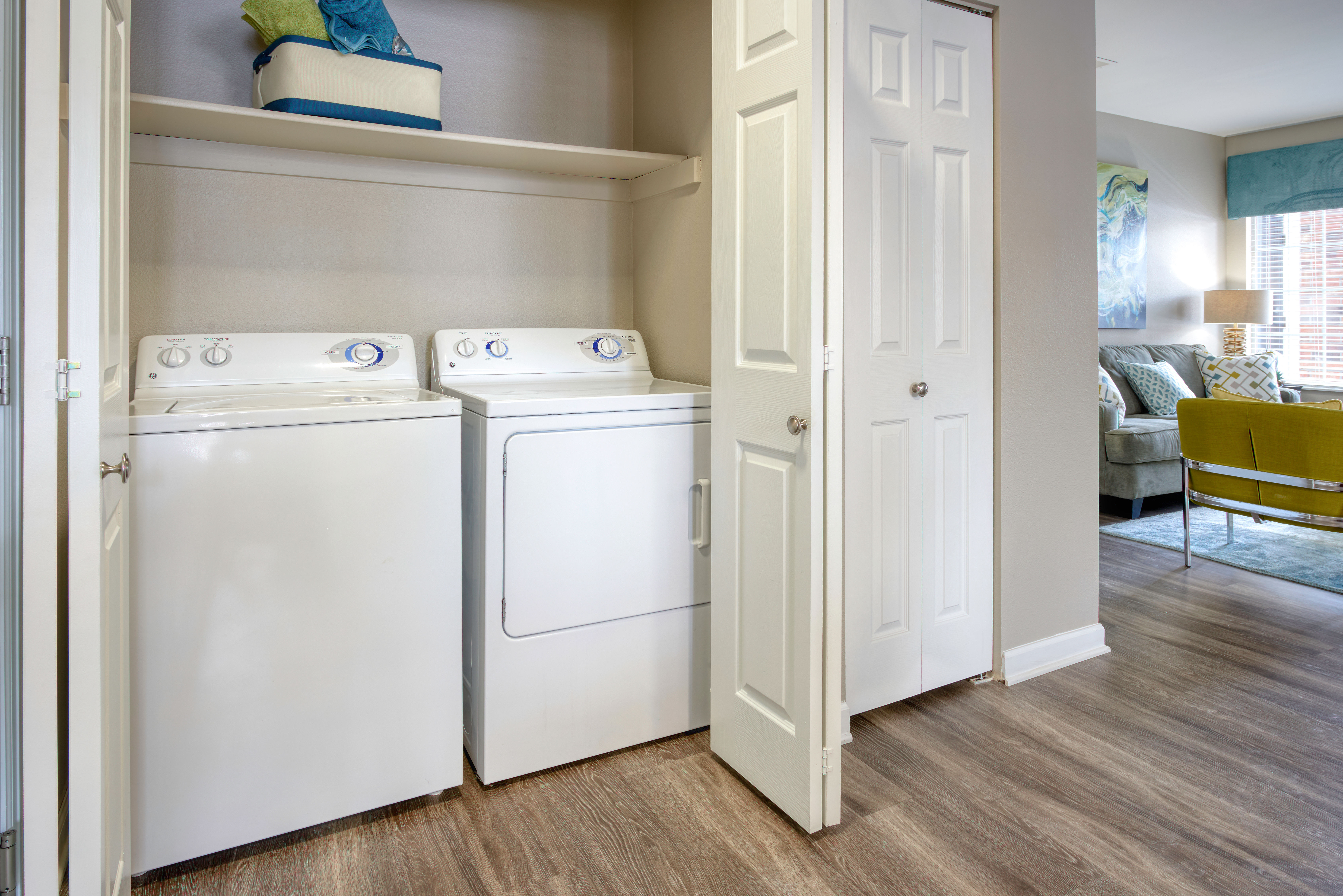 Washer and dryer at Villas at Homestead Apartments in Englewood, Colorado