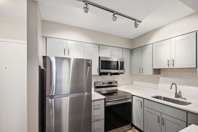 Shiny appliances and cabinets at Bauer Park in Rockville, Maryland