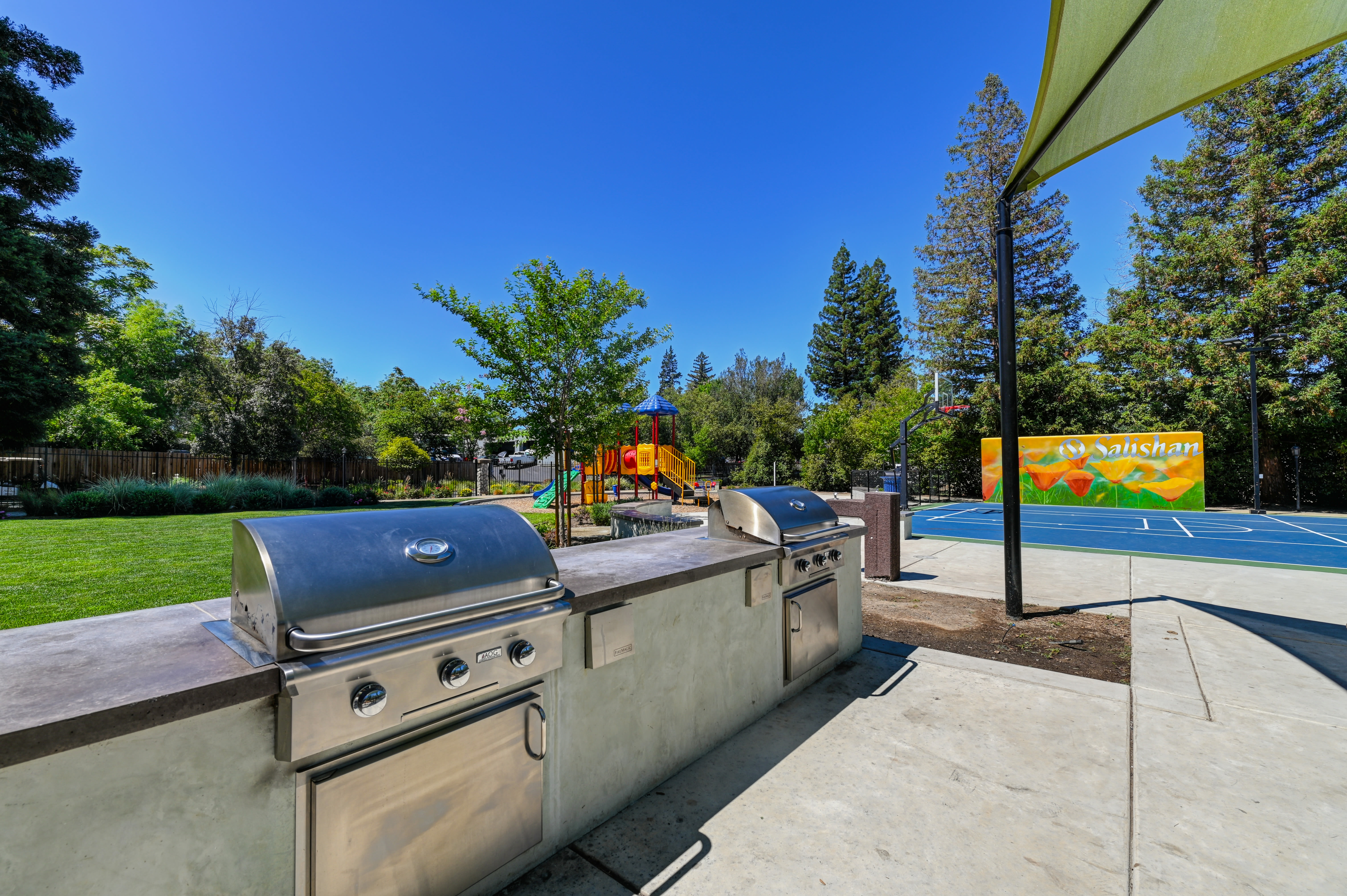 Grilling station at Salishan Apartments in Citrus Heights, California