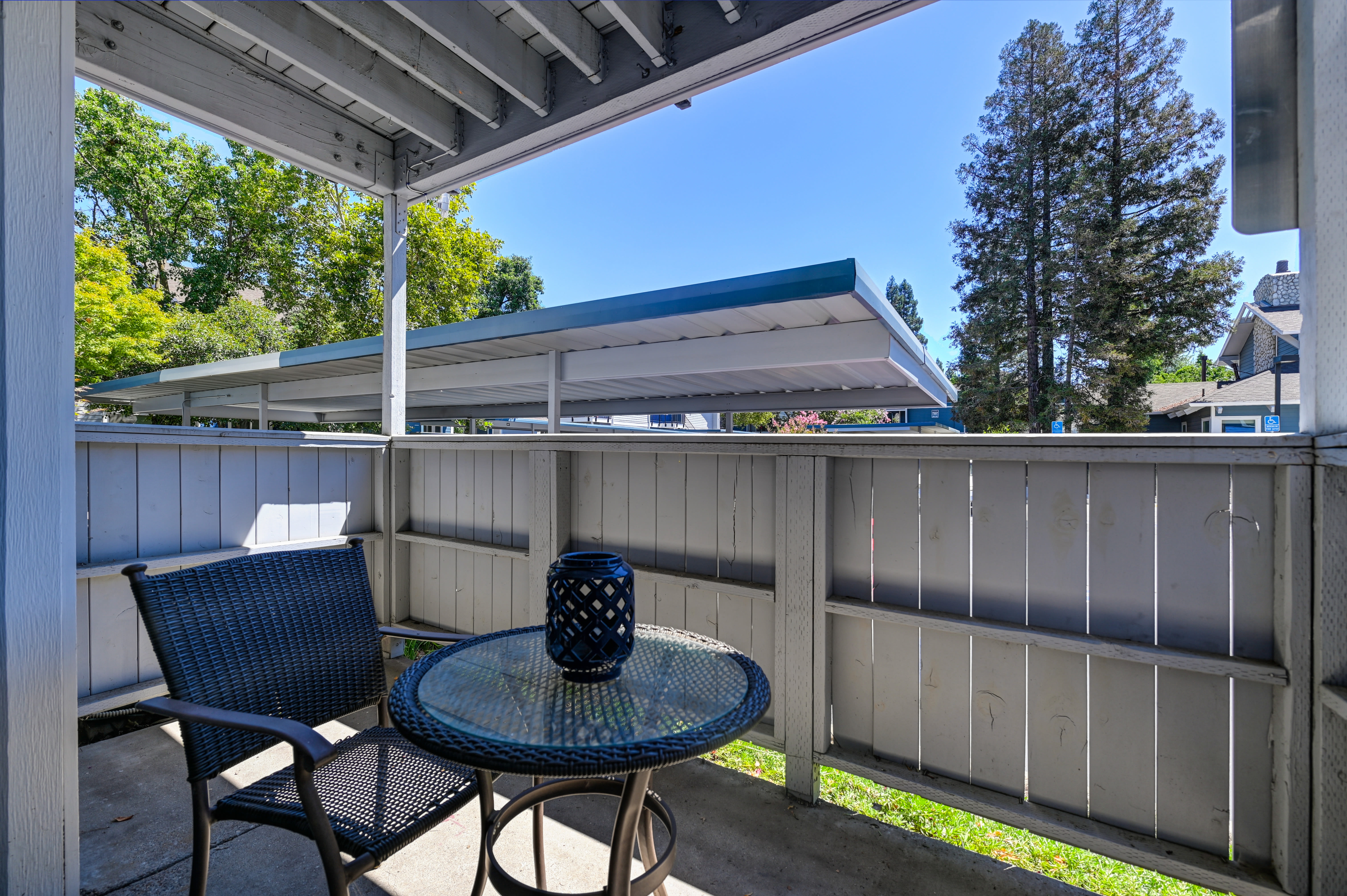 Private patio at Salishan Apartments in Citrus Heights, California