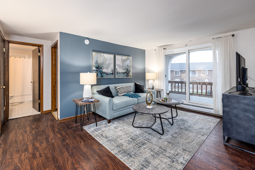 Living room at Raintree Island Apartments in Tonawanda, New York