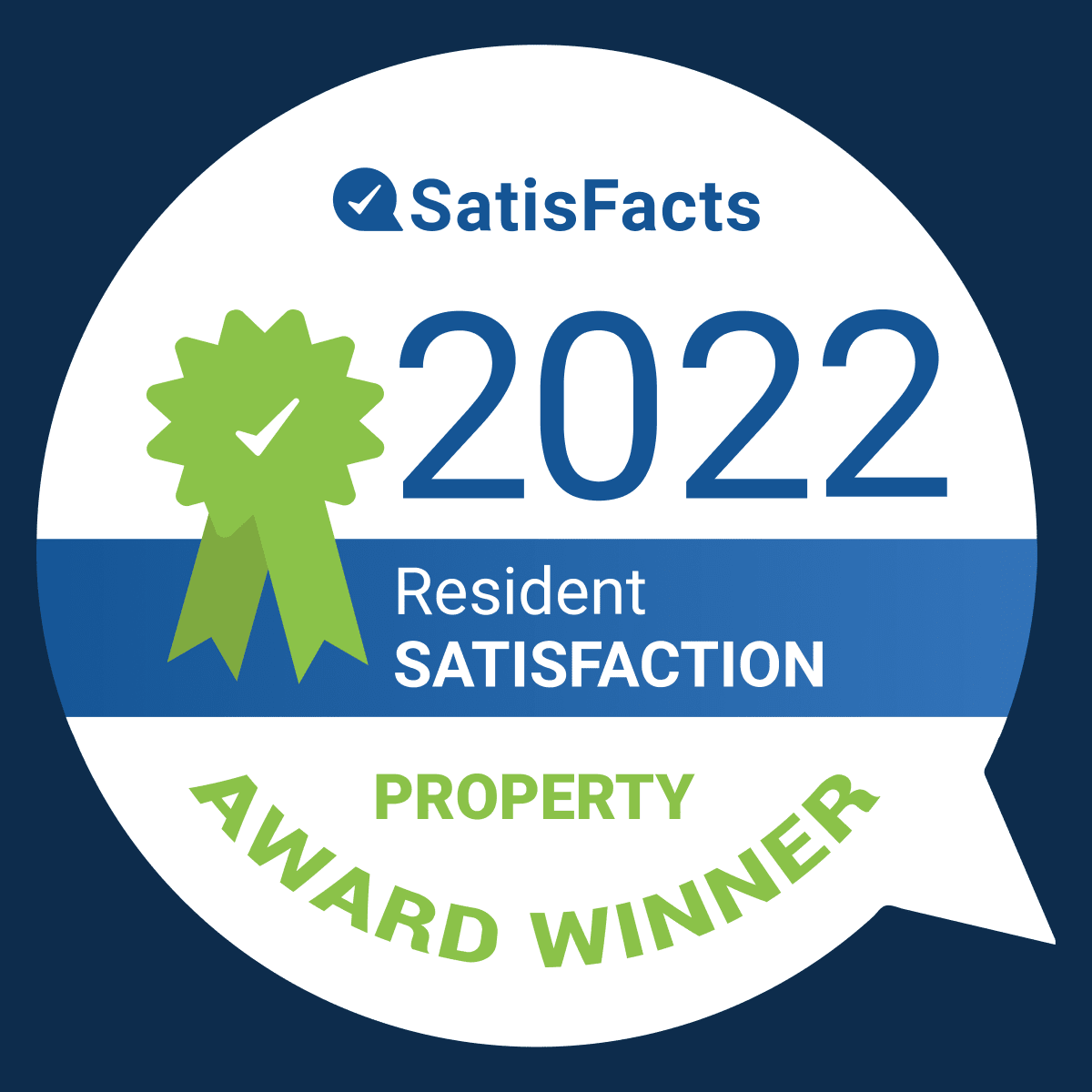 Satisfacts 2022 badge for Cornerstone Apartments in Huntsville, Texas