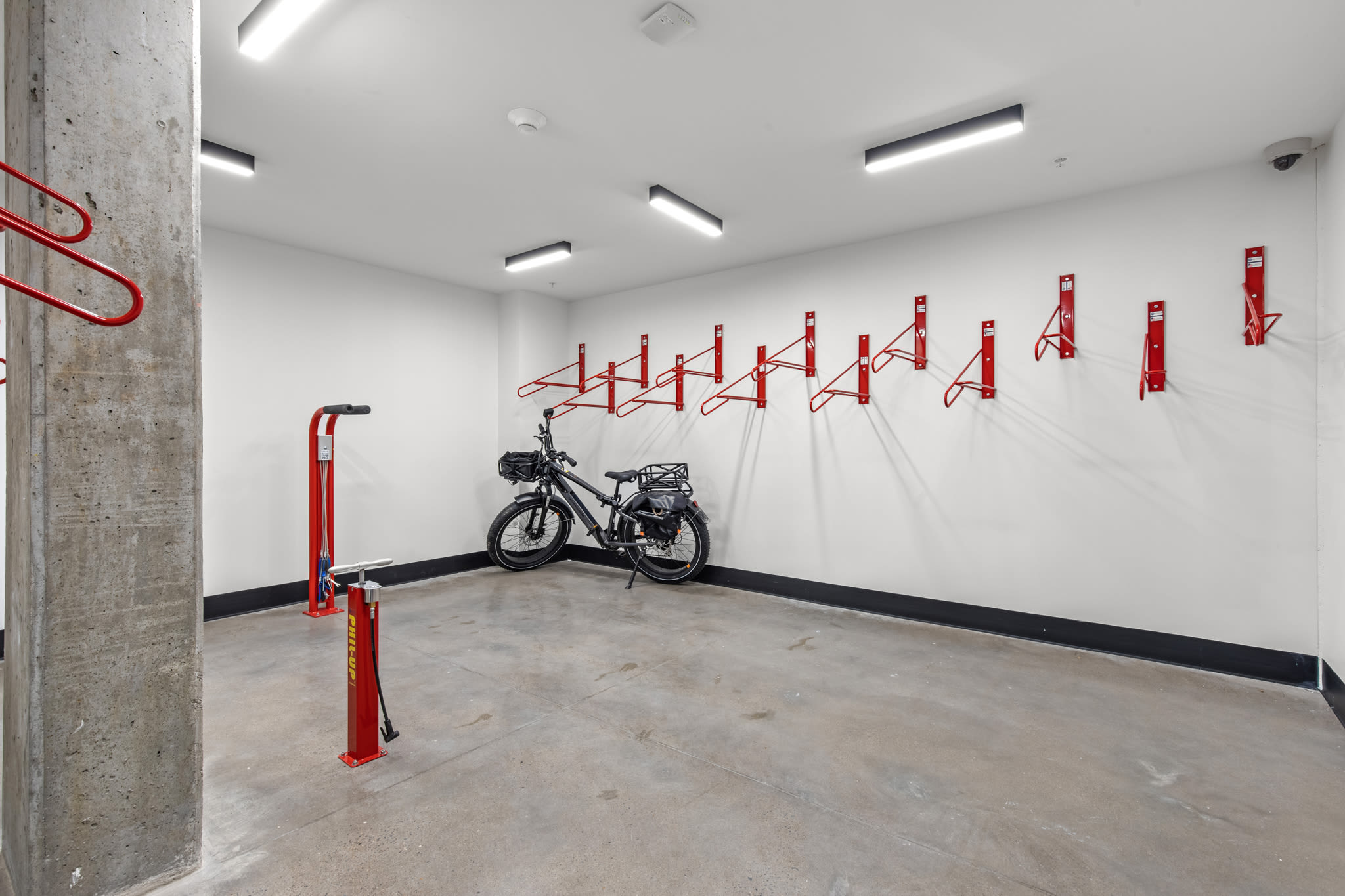 Bike storage room at Rutledge Flats in Nashville, Tennessee