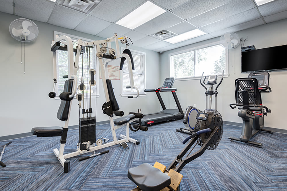 Fitness center at Perinton Manor Apartments in Fairport, New York