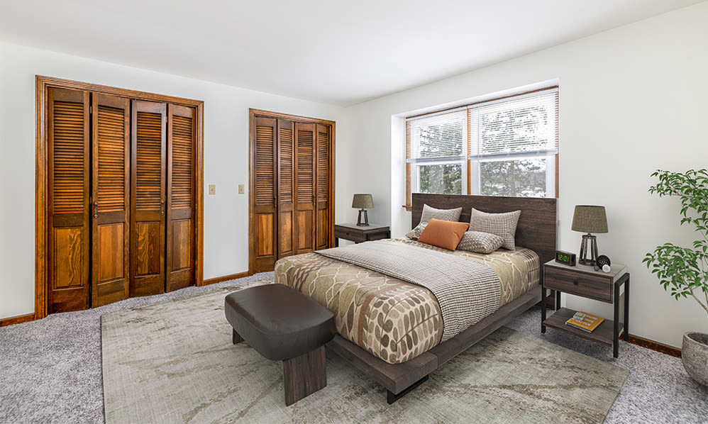 Spacious bedroom at Green Lake Apartments & Townhomes in Orchard Park, New York