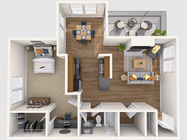 View The Franklin Floor Plan at Abbotts Run Apartments | Apartments in Alexandria, Virginia