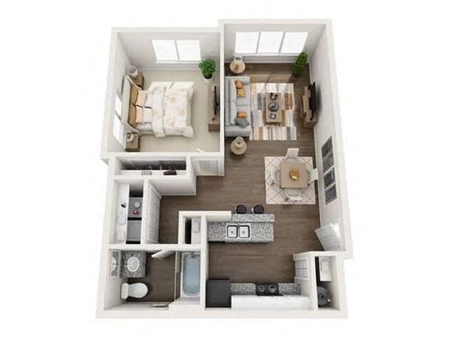 View 1 Bedroom Floor Plans at Ecco Apartments | Apartments in Eugene, Oregon