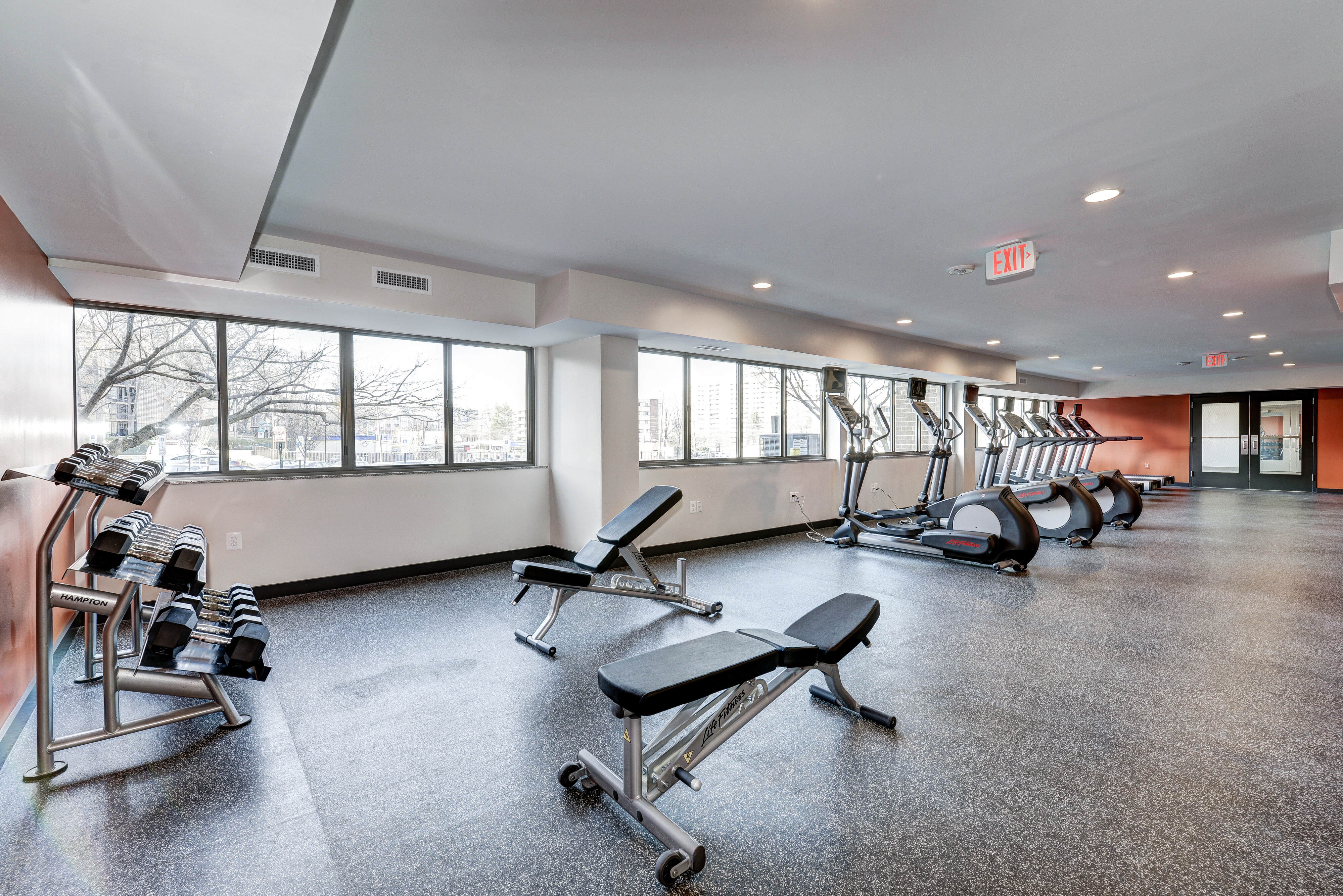 Fitness center at The Mark by Solaire in Alexandria, Virginia
