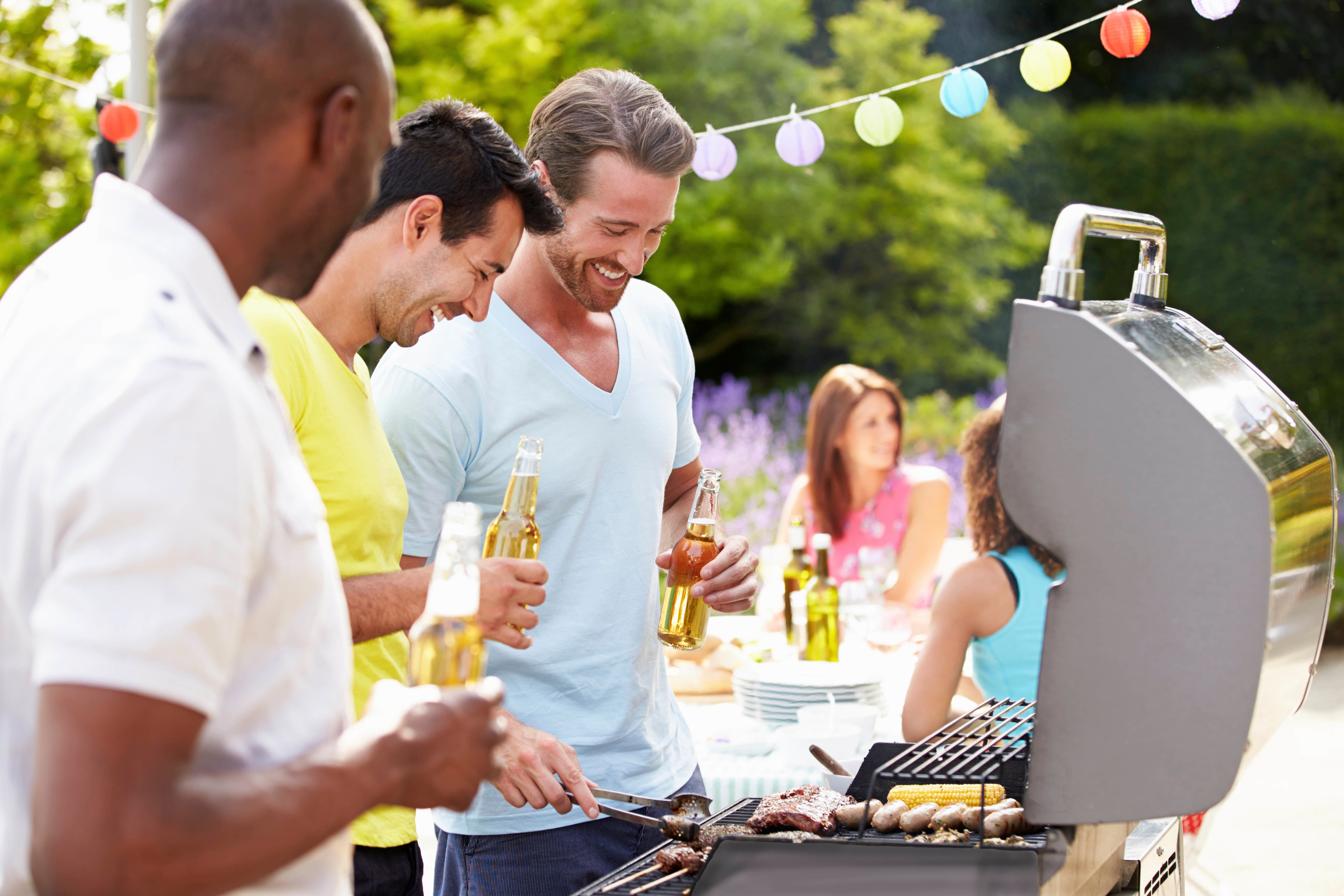 Residents grilling at The Mark by Solaire in Alexandria, Virginia
