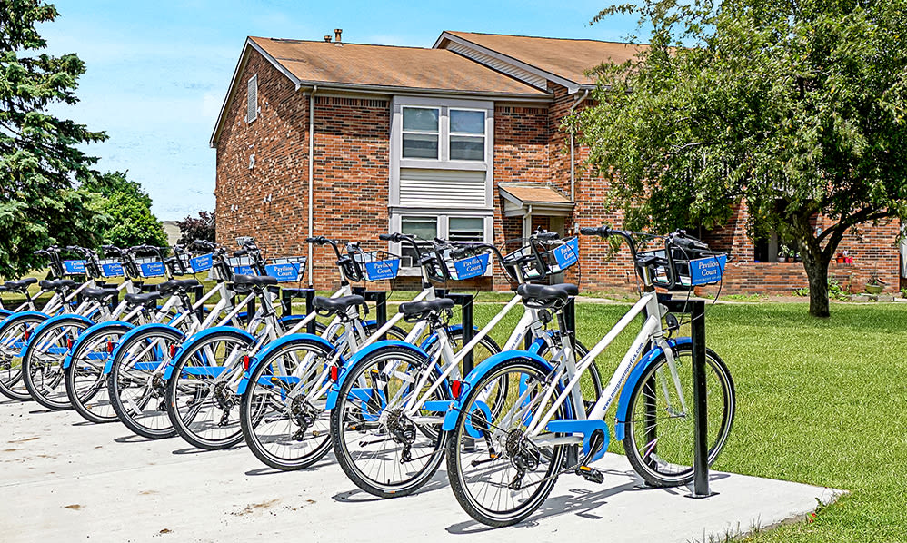 Free bike share at Pavilion Court Apartment Homes in Novi, Michigan