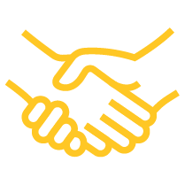 Hand shaking graphic