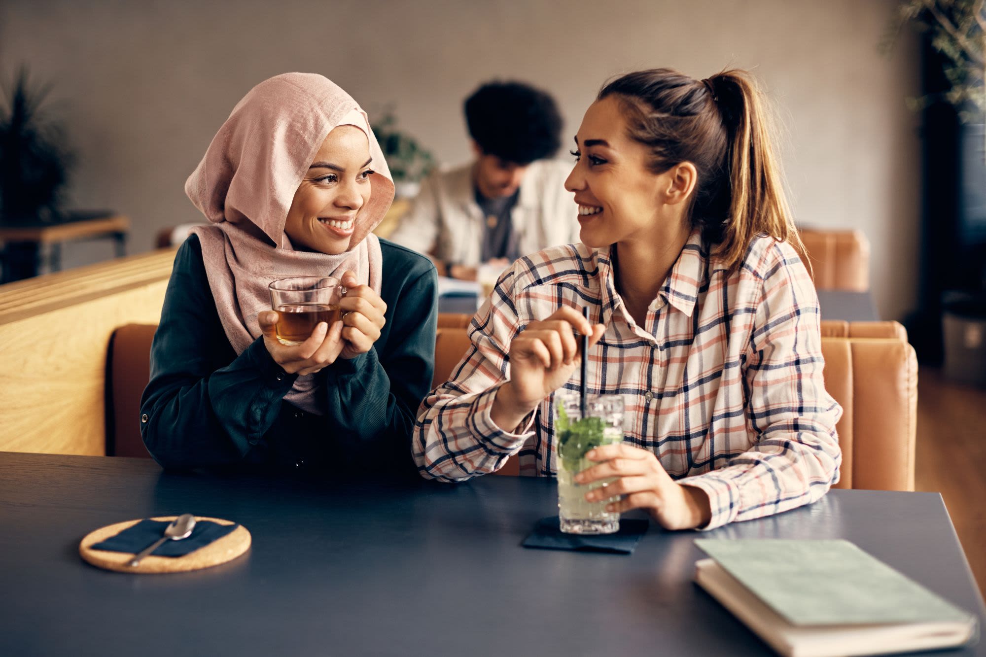 Residents meeting up for a drink near Pointe at Northern Woods in Columbus, Ohio