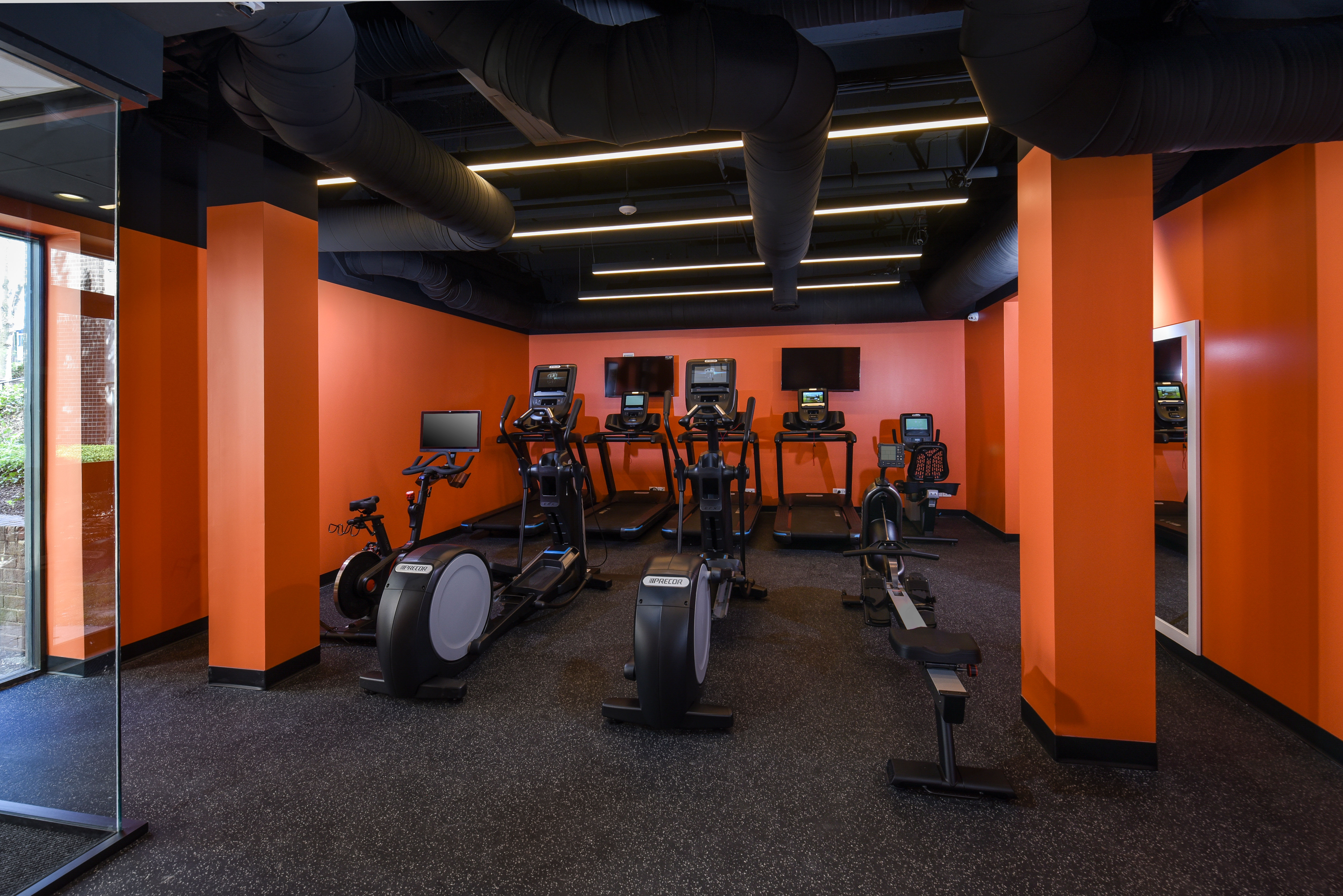 On-site fitness center with cardio machines at Landmark Glenmont Station in Silver Spring, Maryland