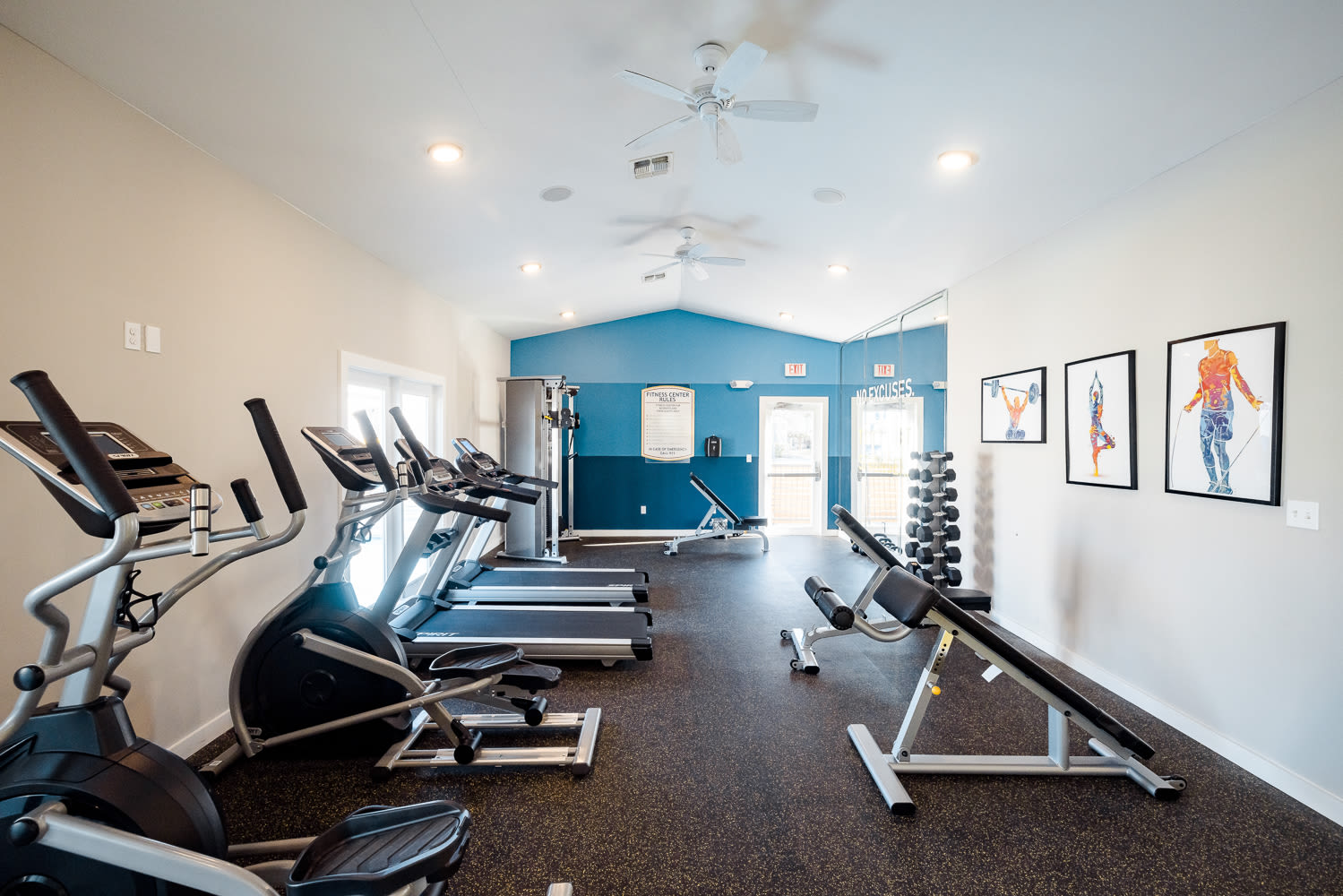 Rendering fitness center at Lark in San Antonio, Texas