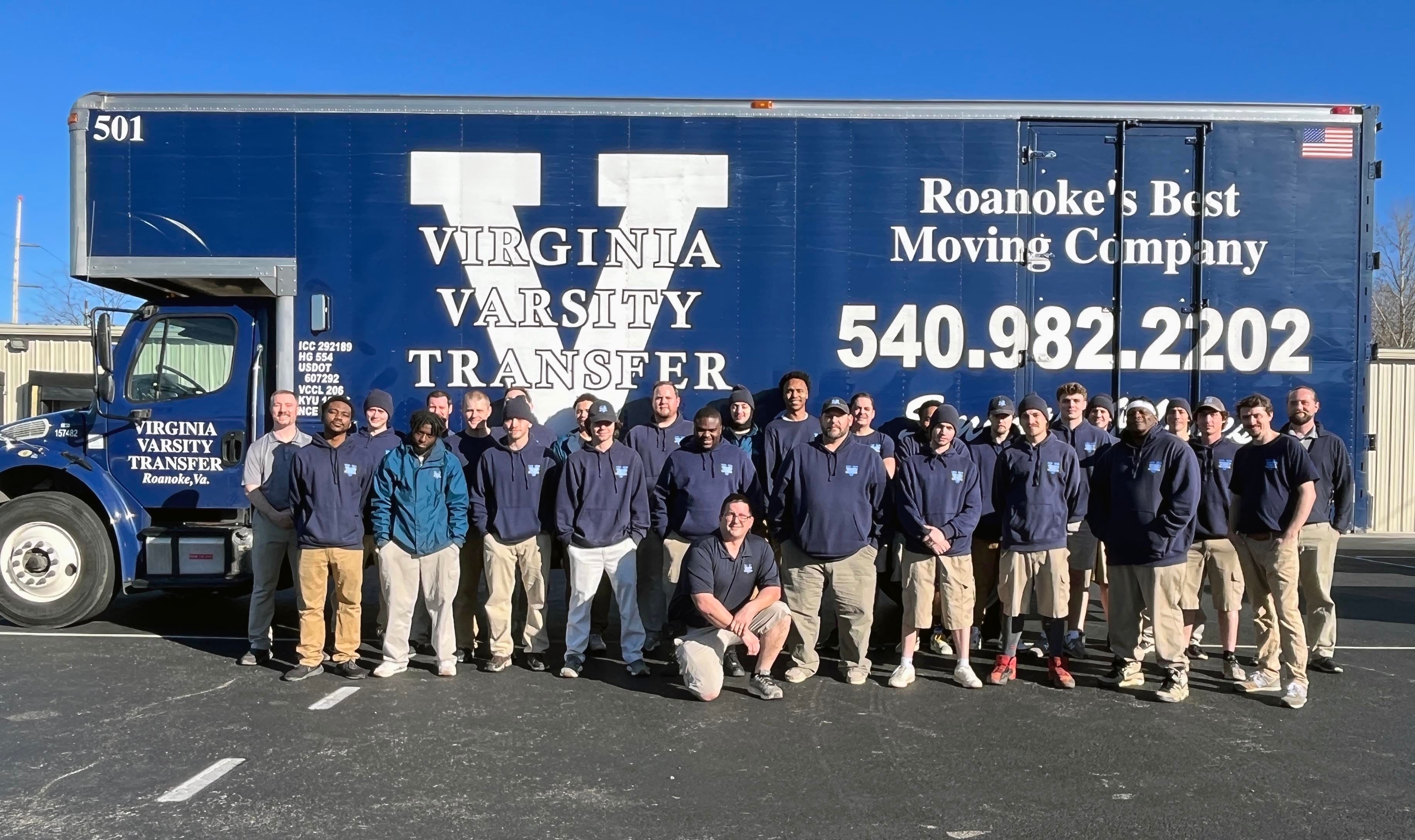 Self storage team at Virginia Varsity Transfer & Storage in Salem, Virginia